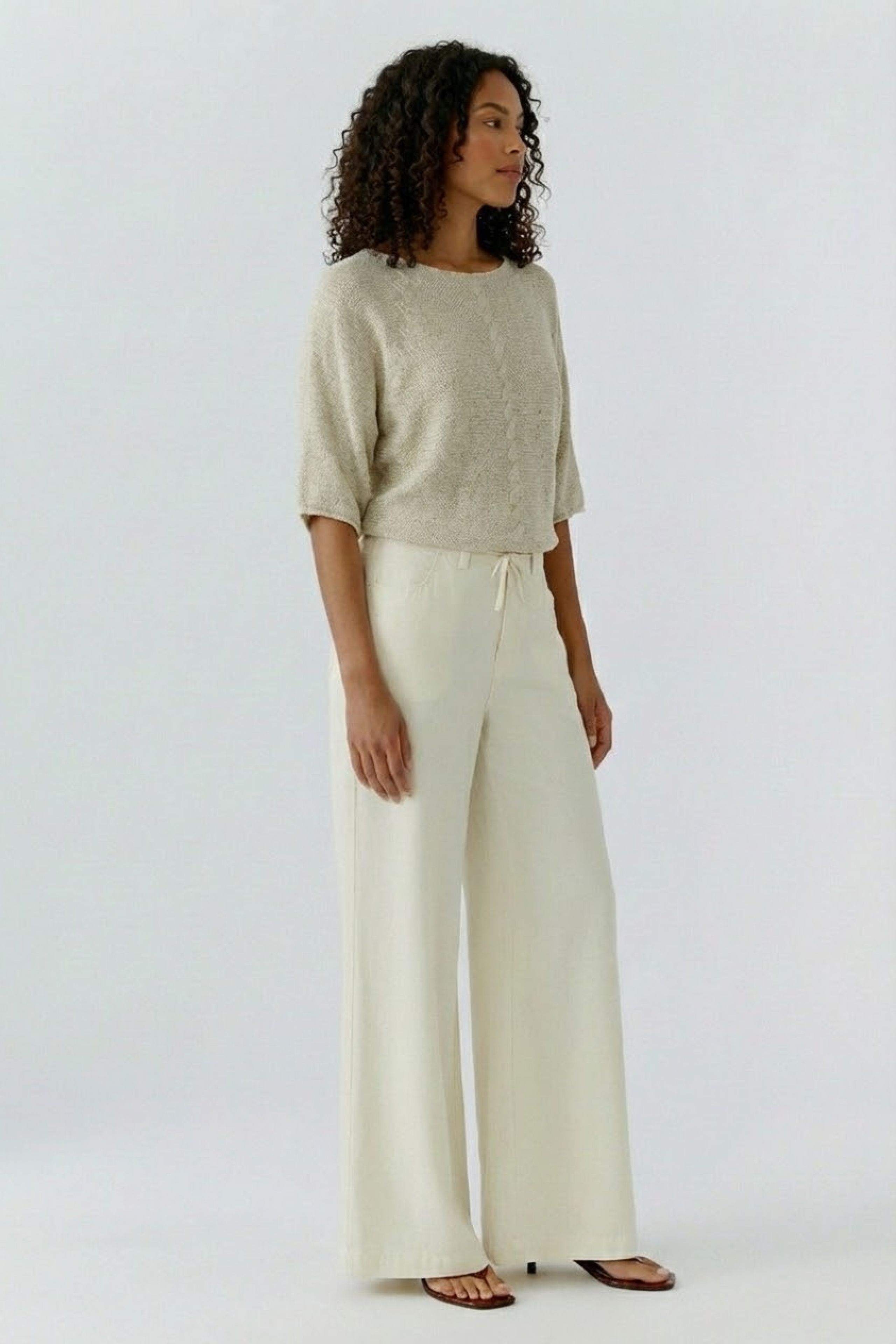 Oui Damen Pullover  Biscuit