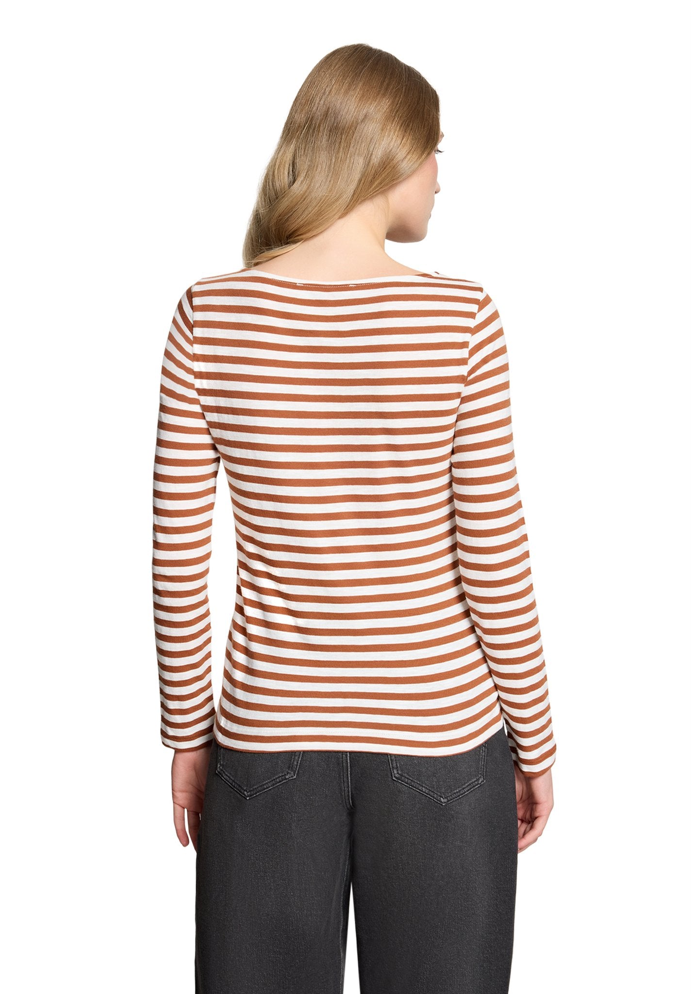 Betty & Co Damen T-Shirts Brown/Cream