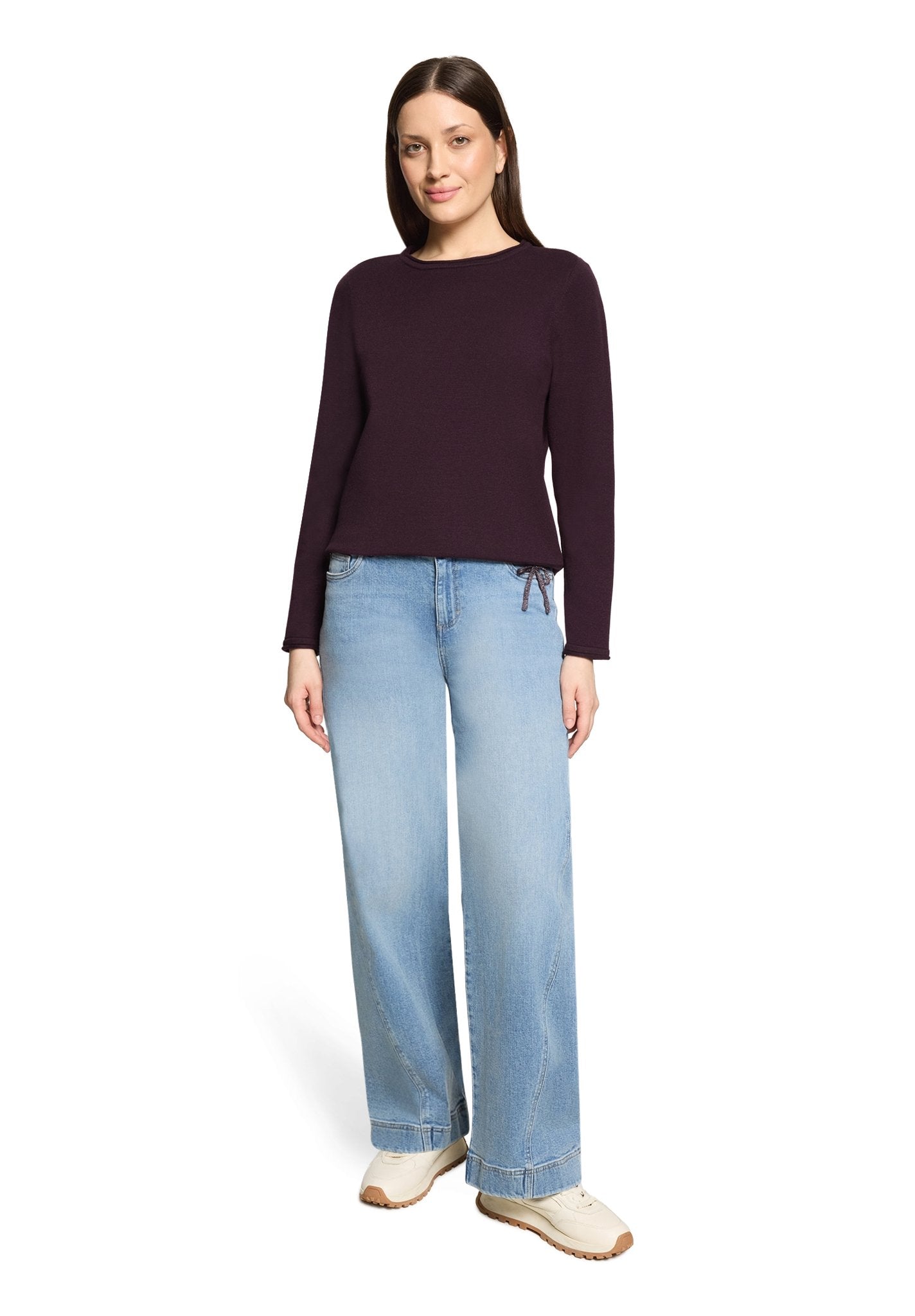 Cartoon Damen Pullover Dark Dahlia
