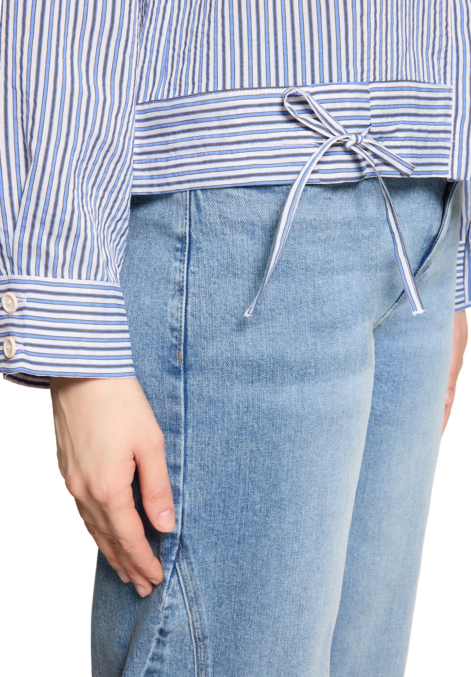 Cartoon Damen Blusen Blue/White