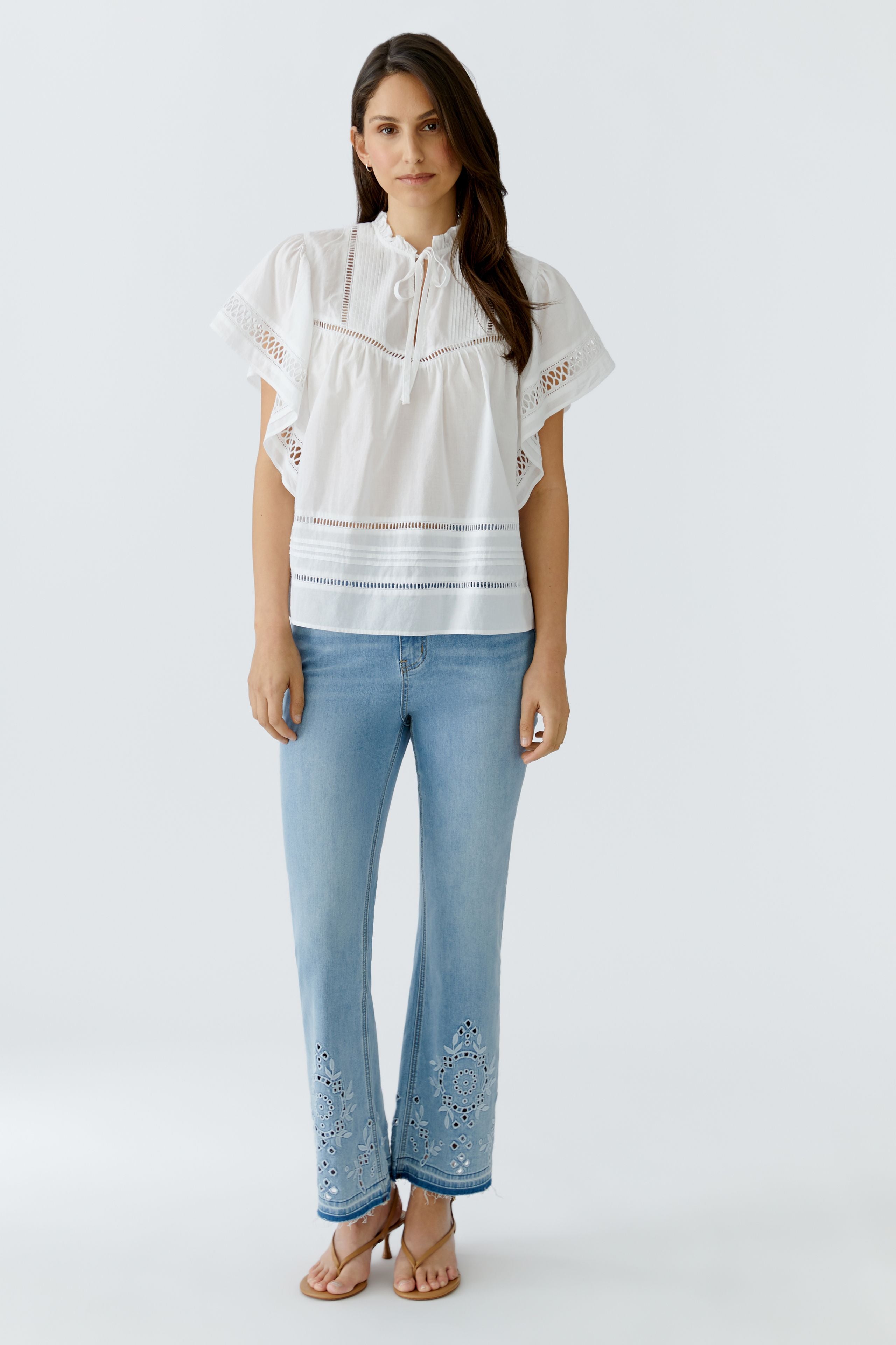 Oui Damen Blusen Optic Whit