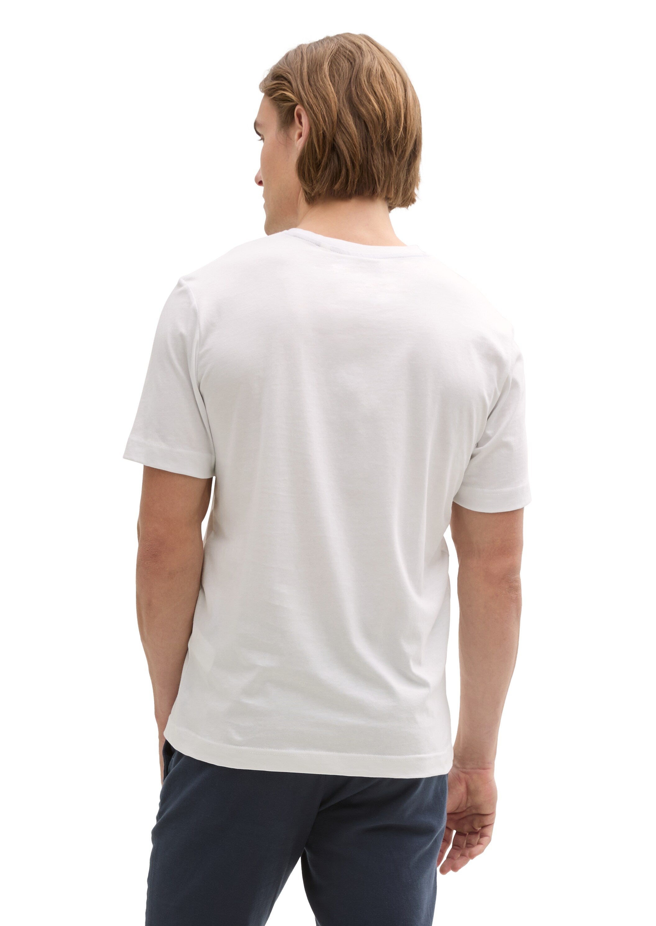 Tom Tailor Herren T-Shirts kurz White