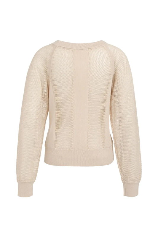 Netzstrickpullover mit Raglanärmeln