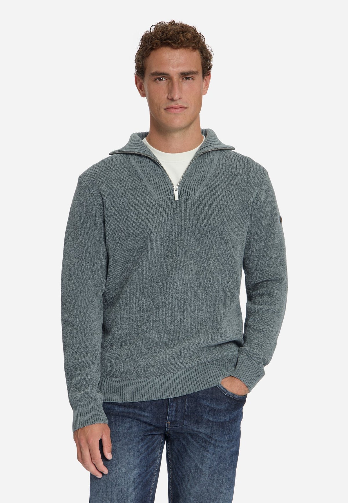 No Excess Herren Pullover Grey Melange
