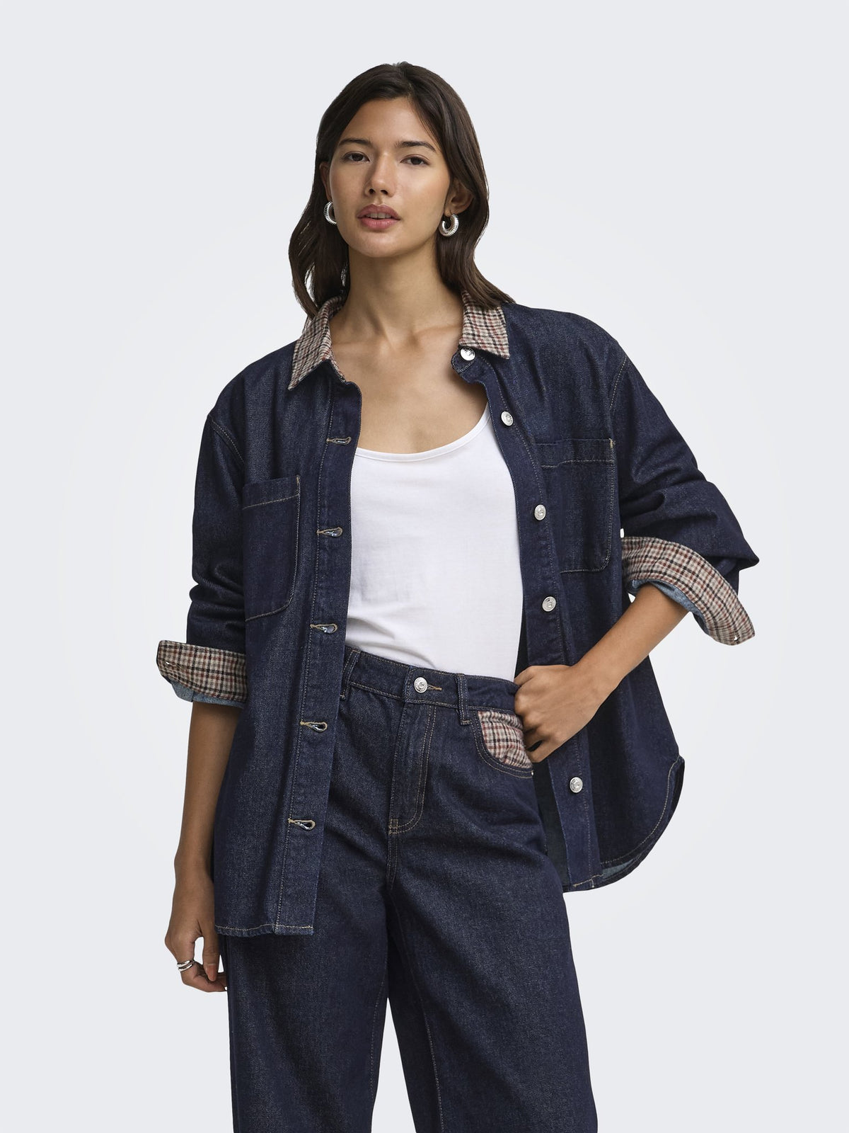 only Damen Blusen Dark Blue Denim