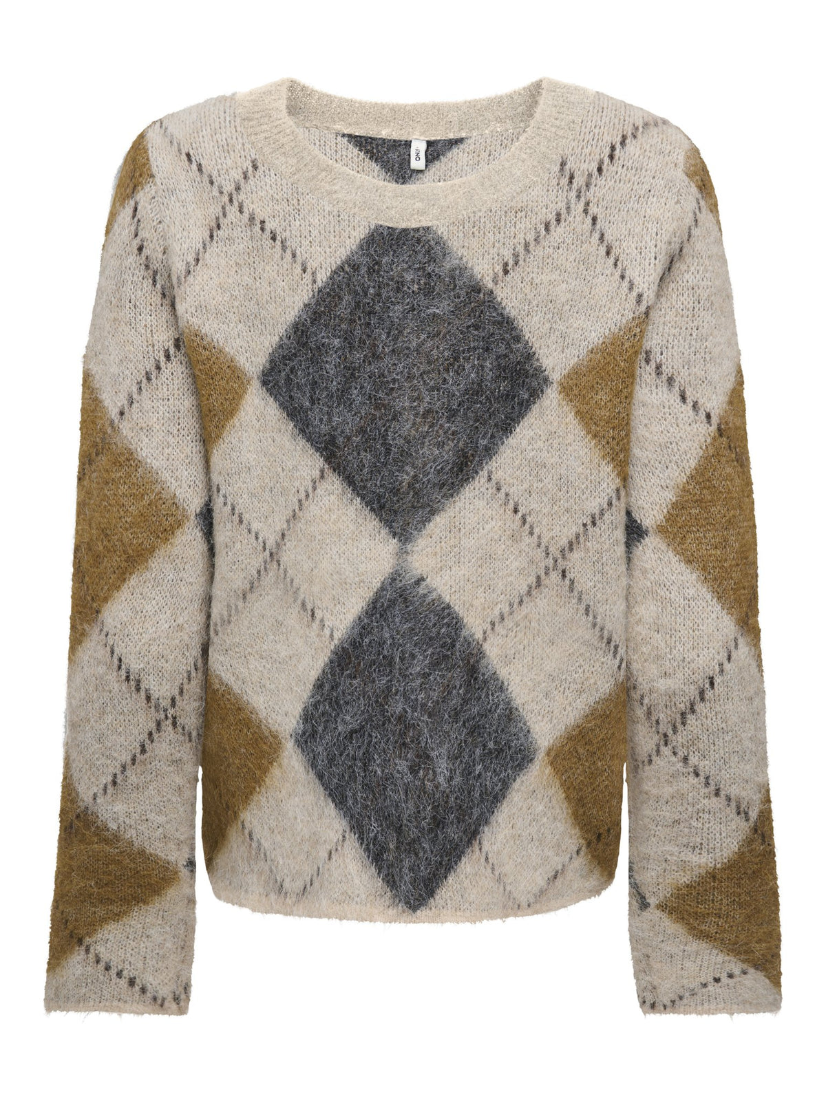 Only Damen Pullover Oatmeal/Argyle/