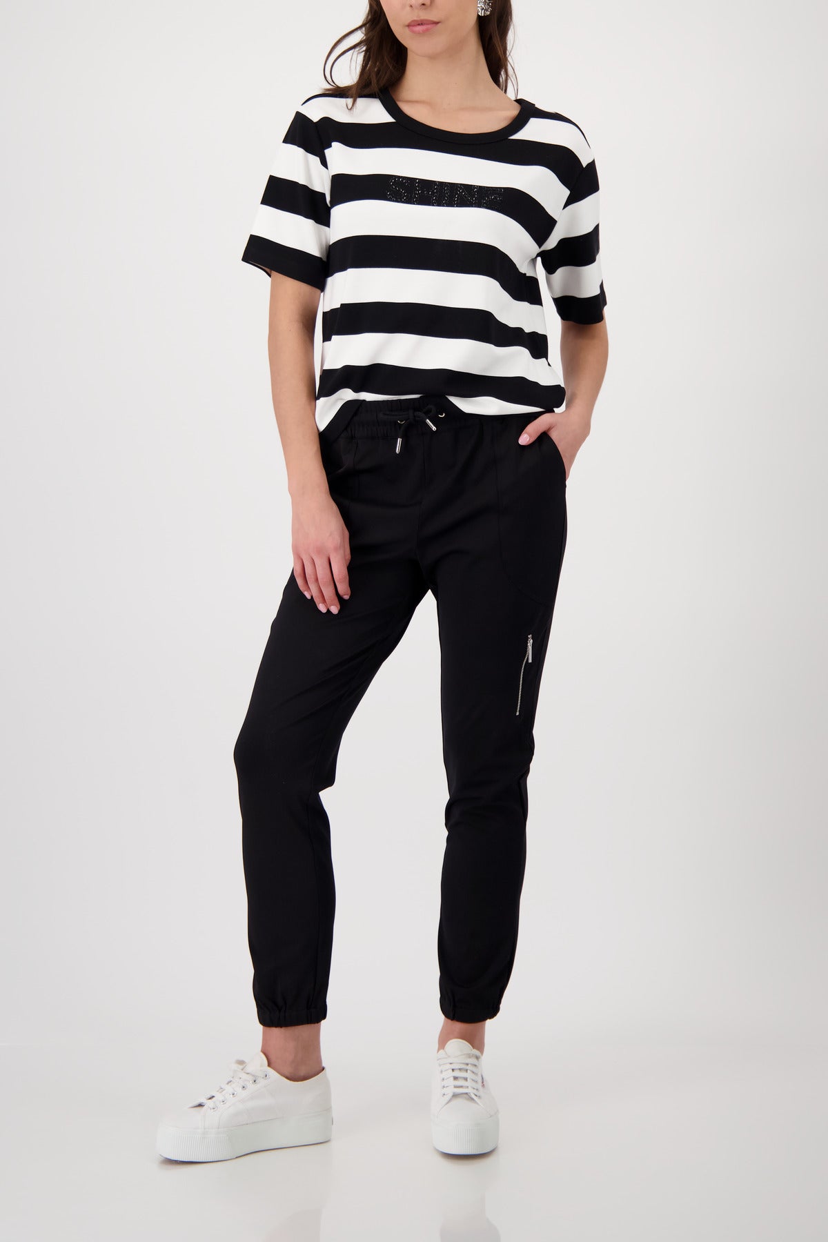 Monari Damen Hosen Schwarz