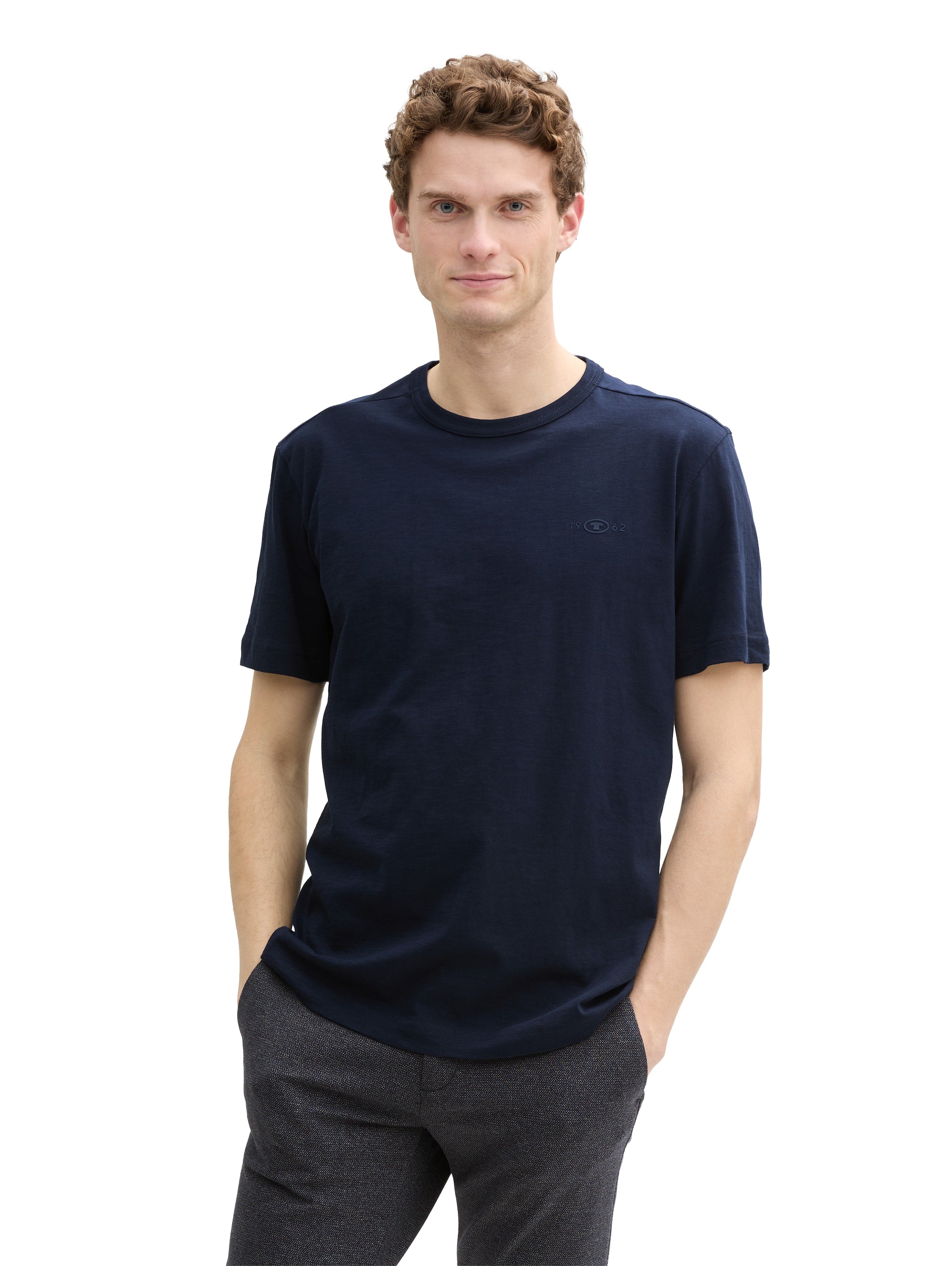 Tom Tailor Herren T-Shirts kurz Sky Captain Blu