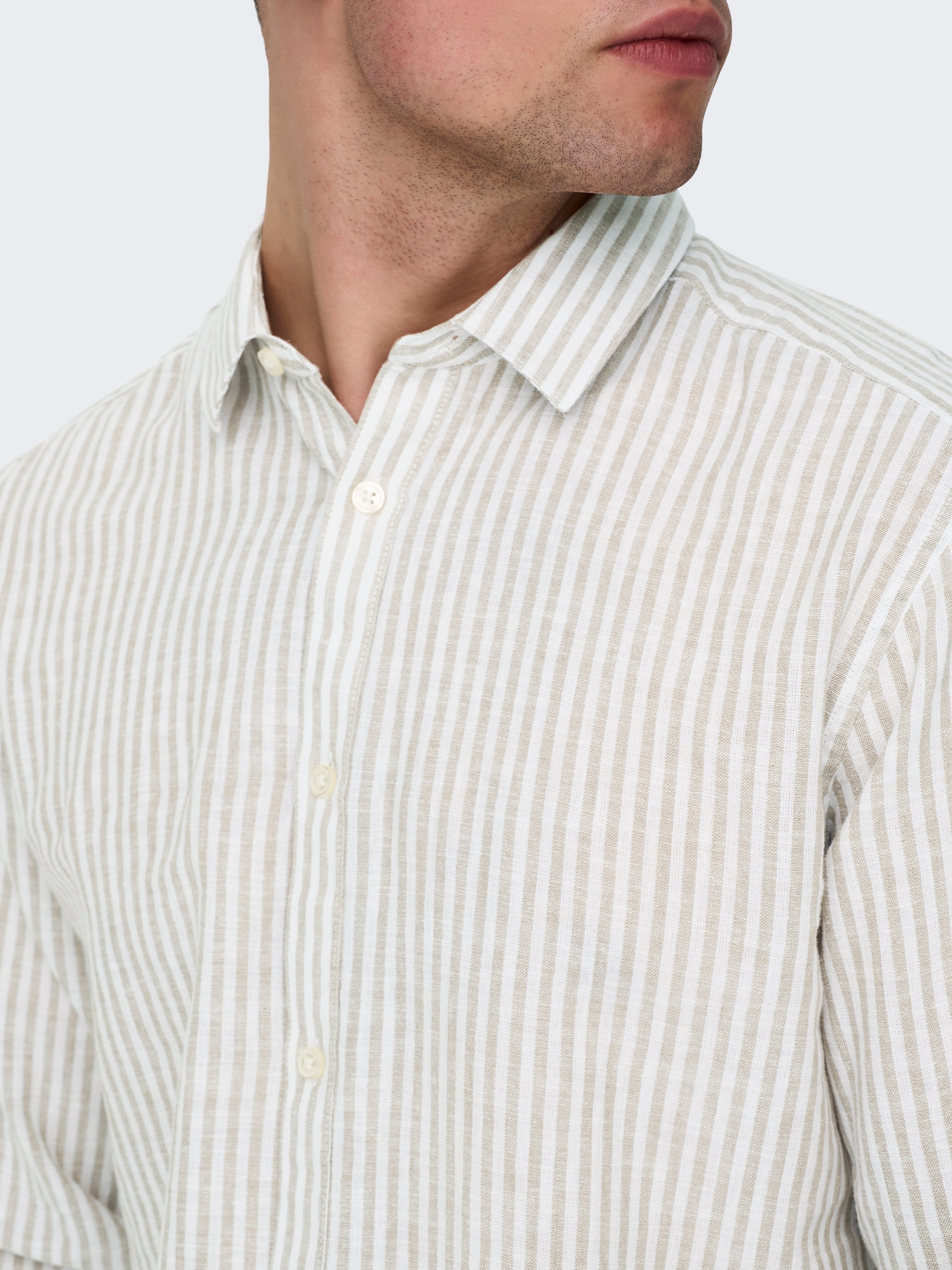 Only & Sons Herren Hemden lang Chinchilla