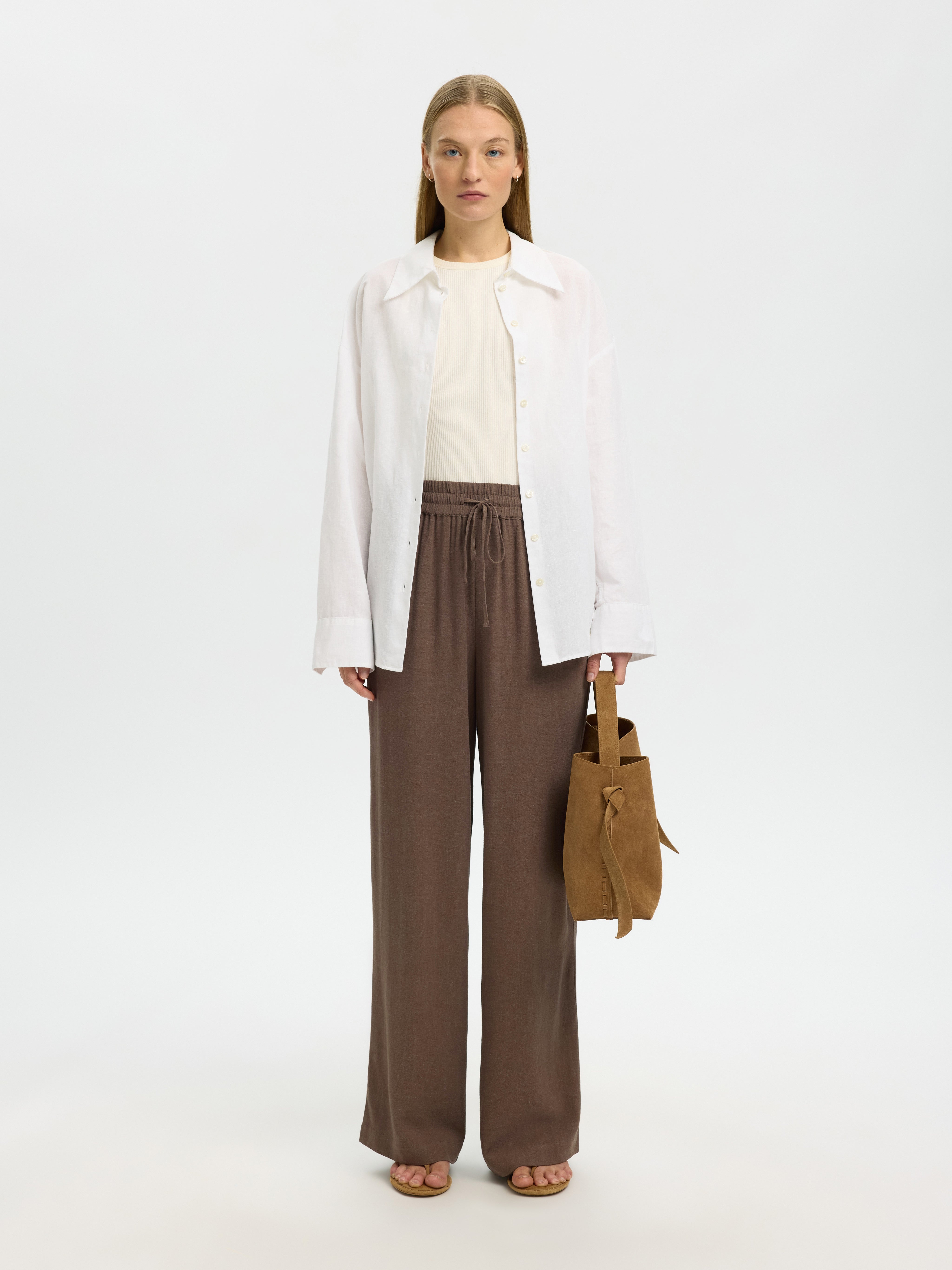 Selected Femme Damen Hosen Chocolate Chip