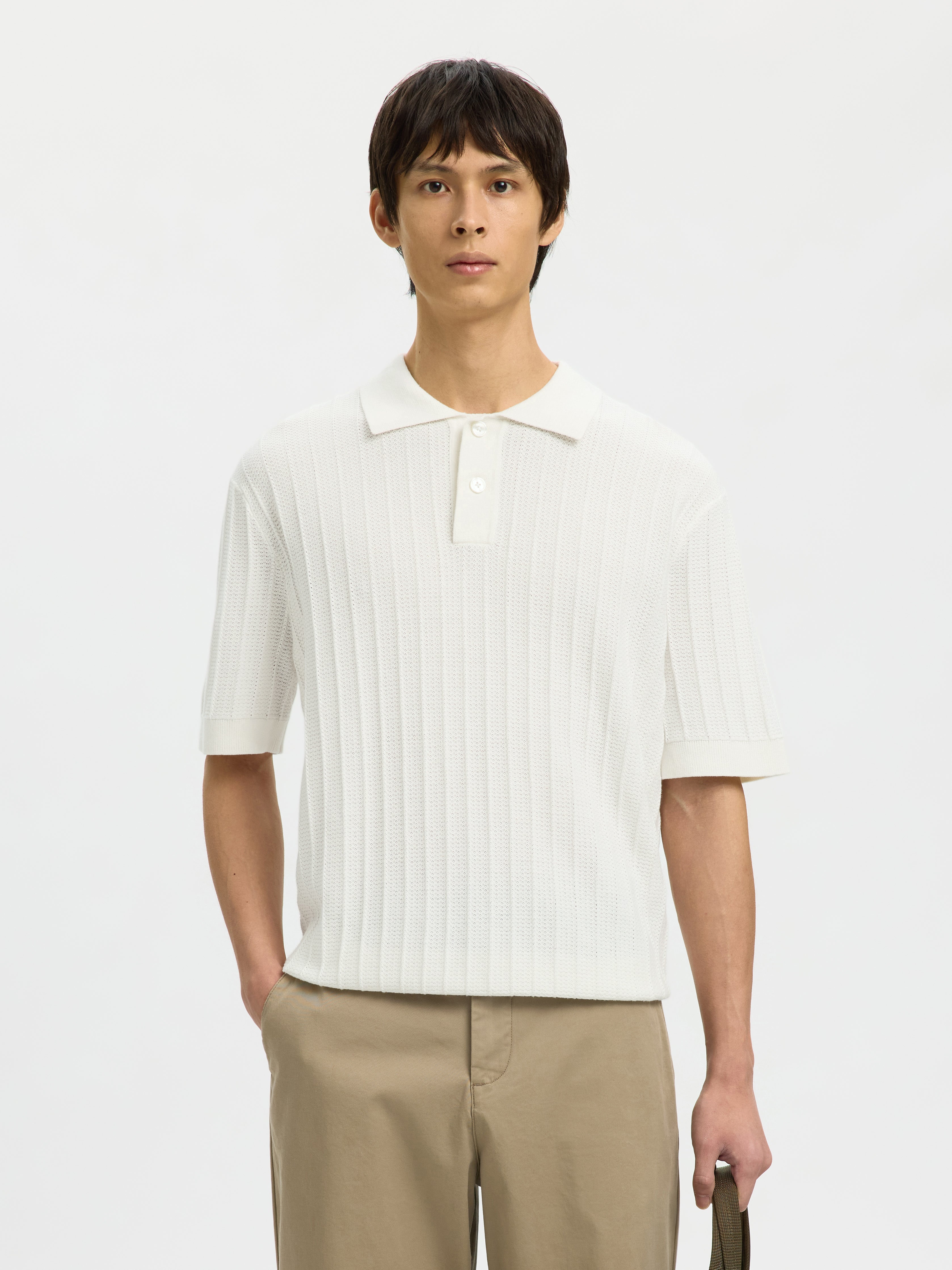 Selected homme Herren Polo-Shirts  Egret
