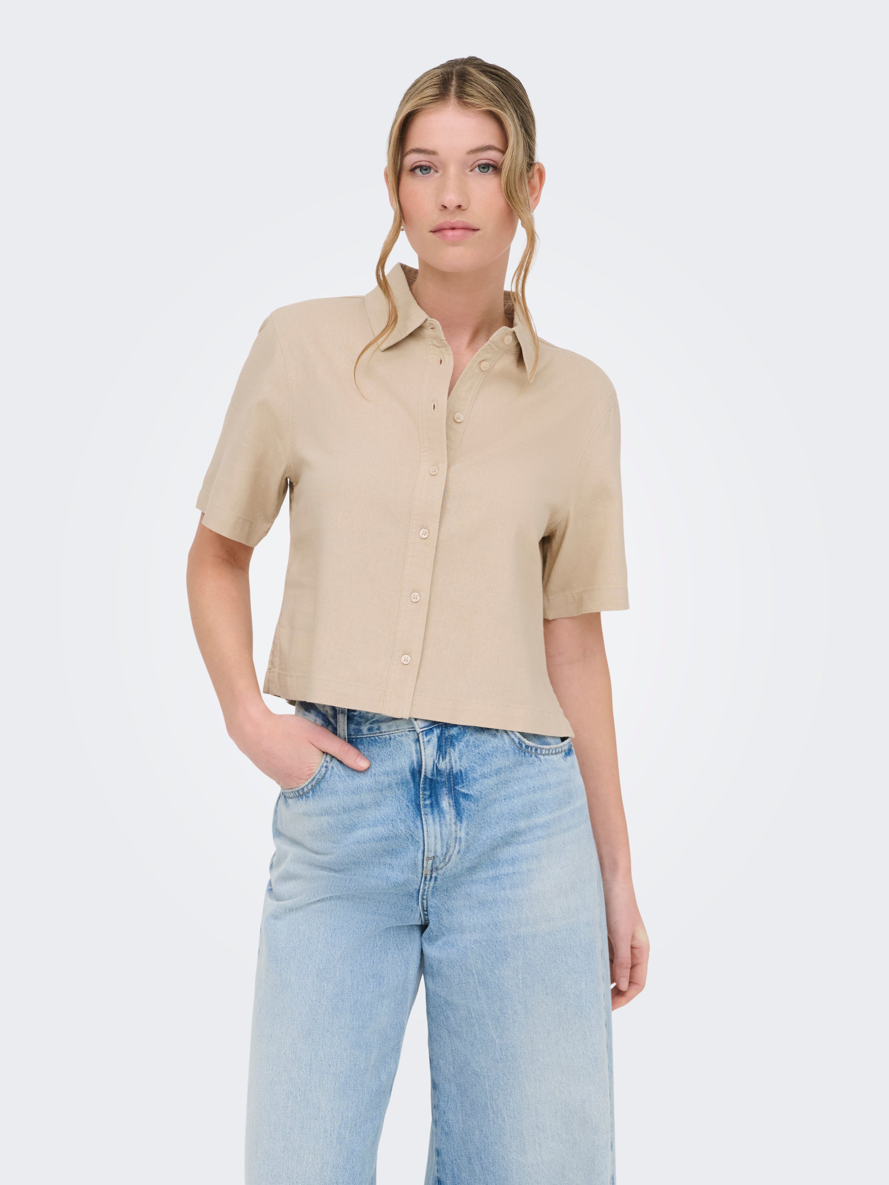 Only Damen Blusen Oxford Tan