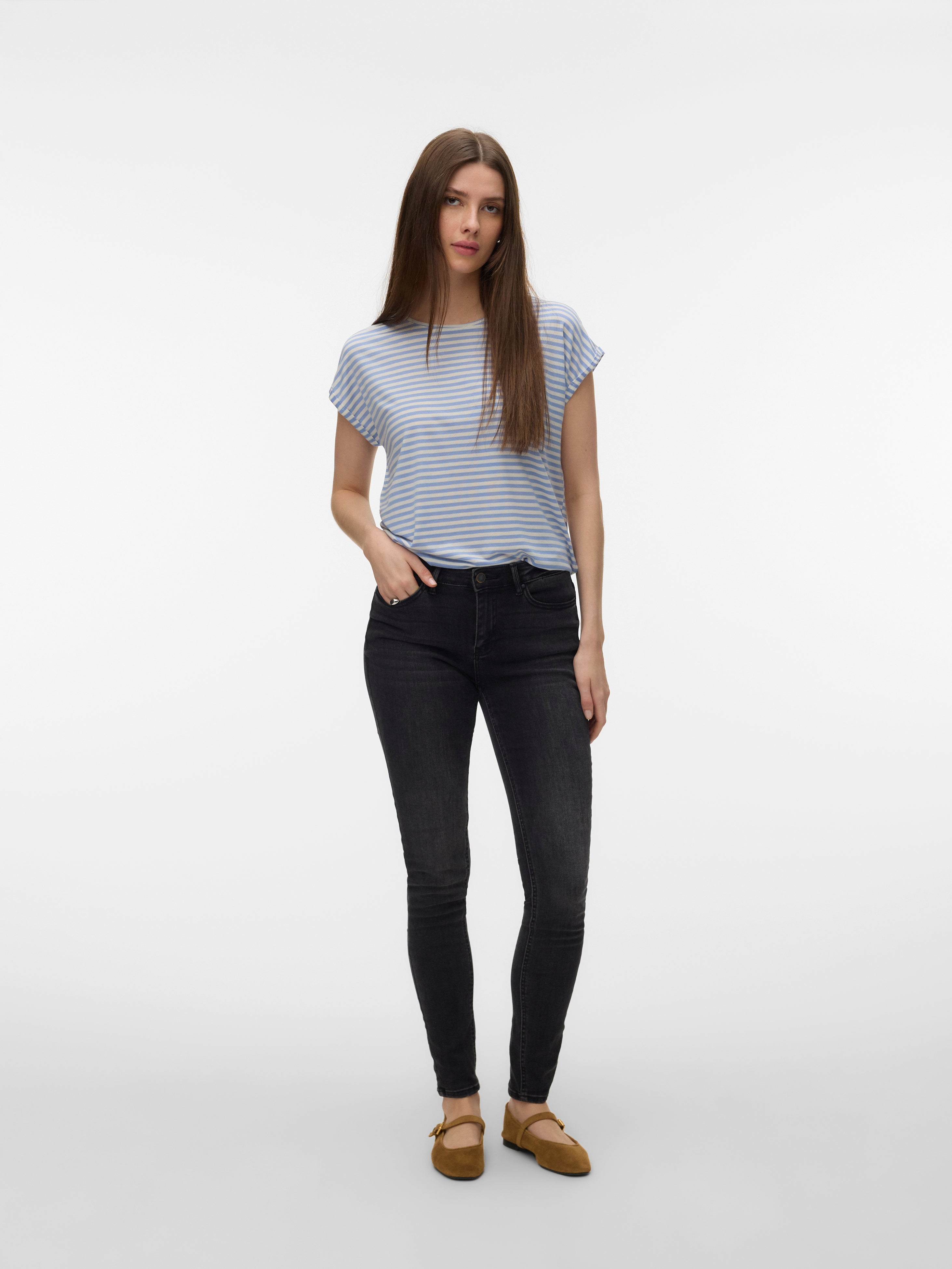 Vero Moda Damen T-Shirts Brunnera Blue/P