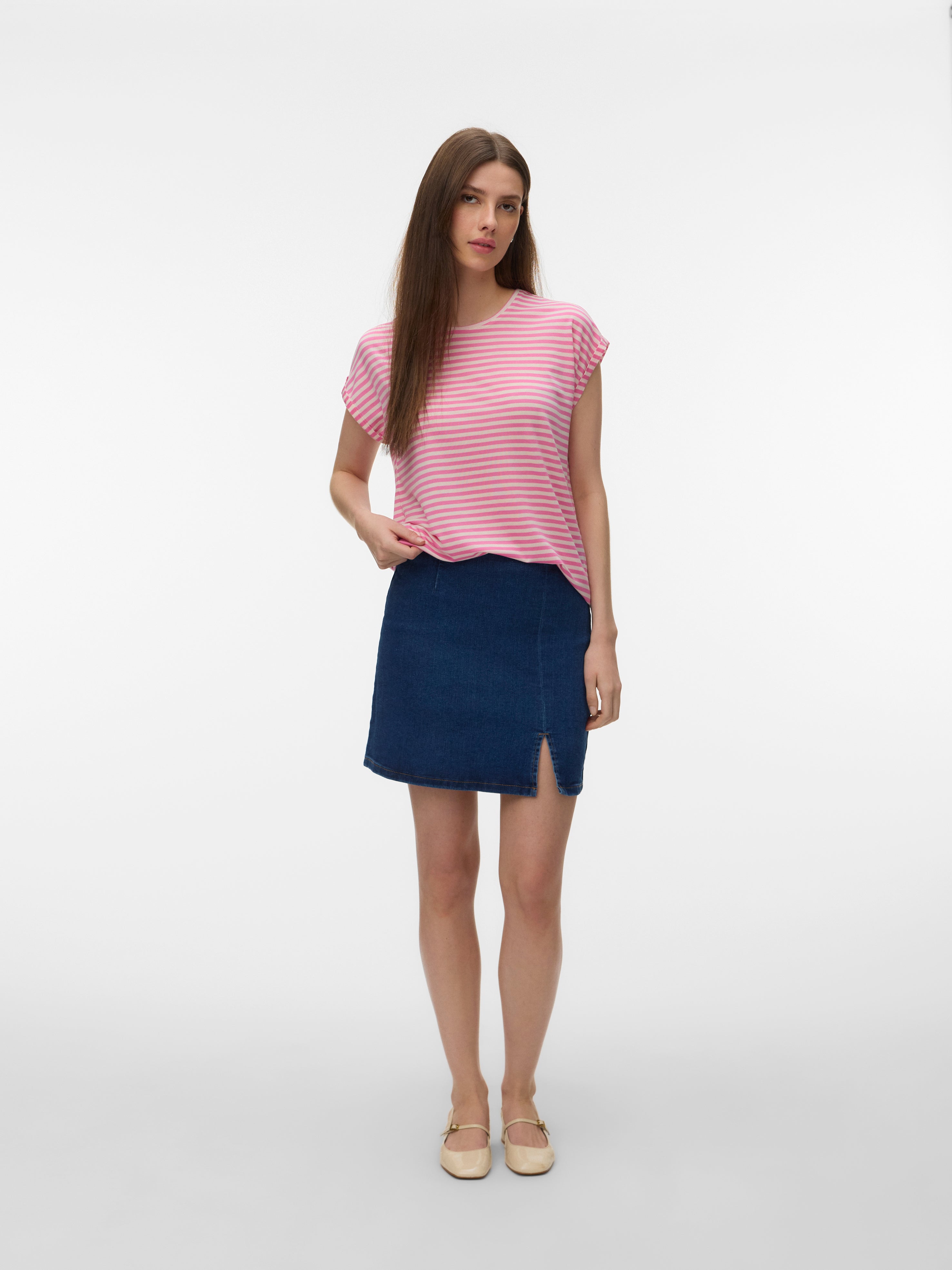 Vero Moda Damen T-Shirts Pink Cosmos/Pri