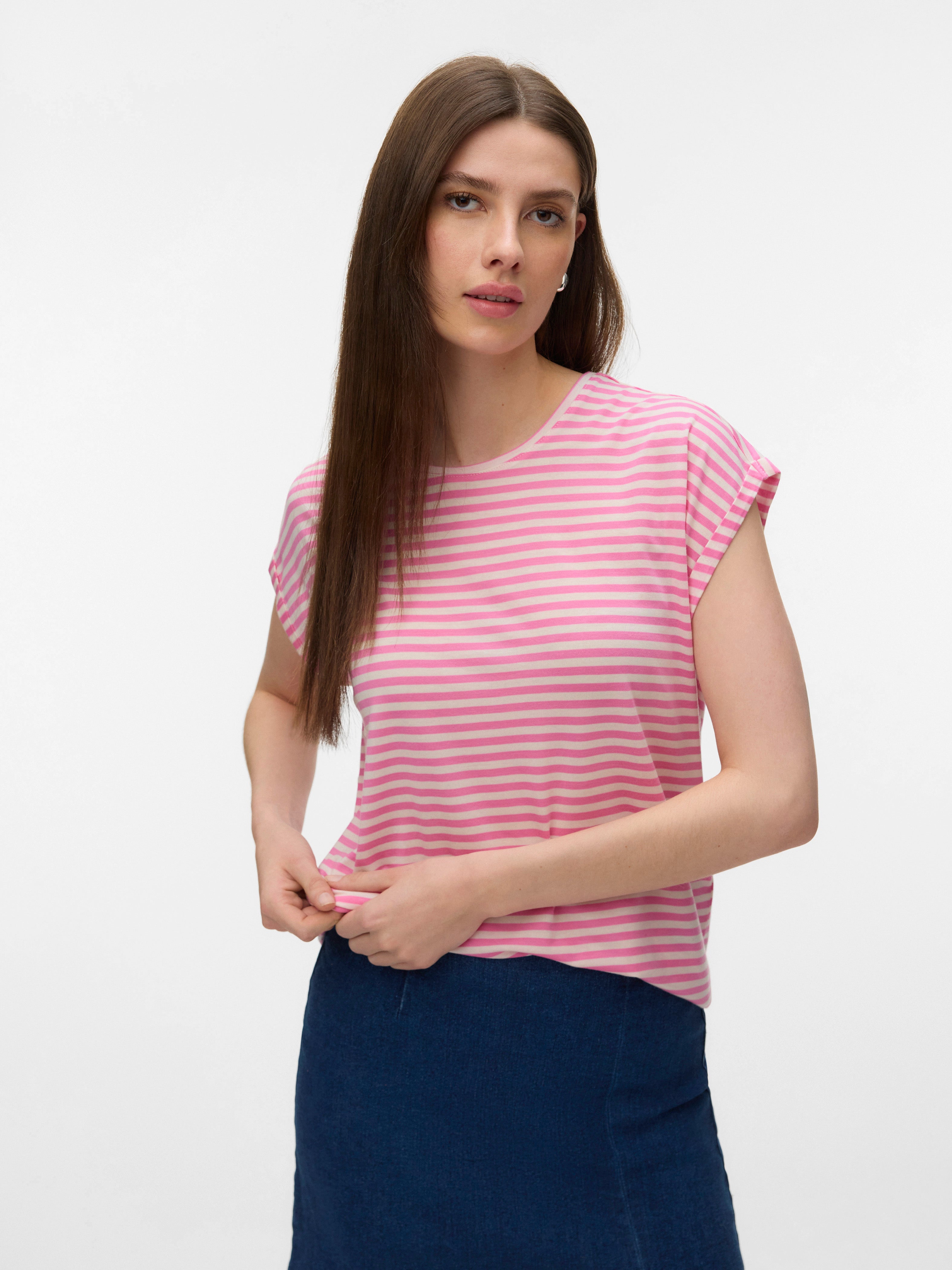 Vero Moda Damen T-Shirts Pink Cosmos/Pri