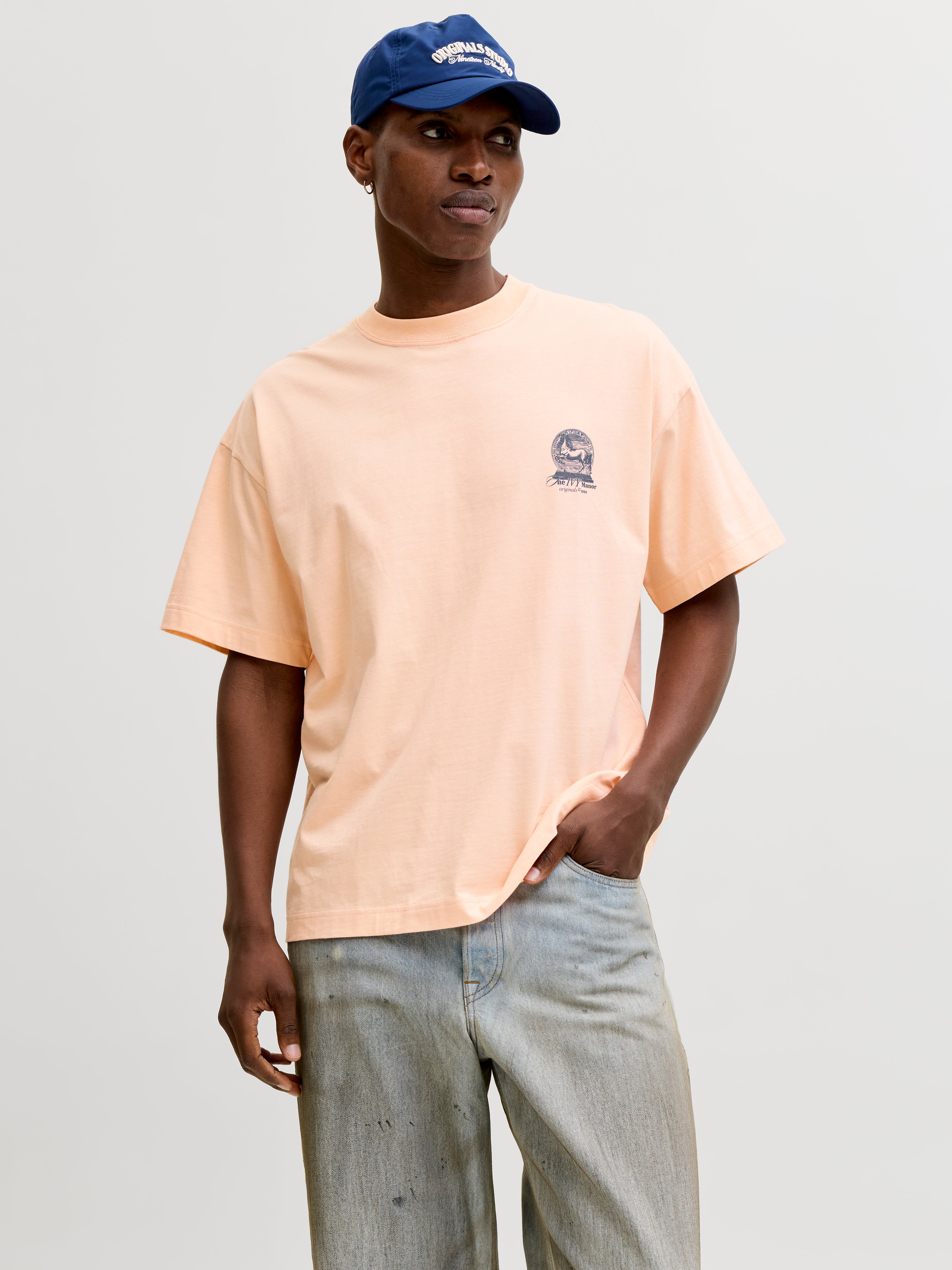 Jack & Jones Herren T-Shirts kurz Peach Melba