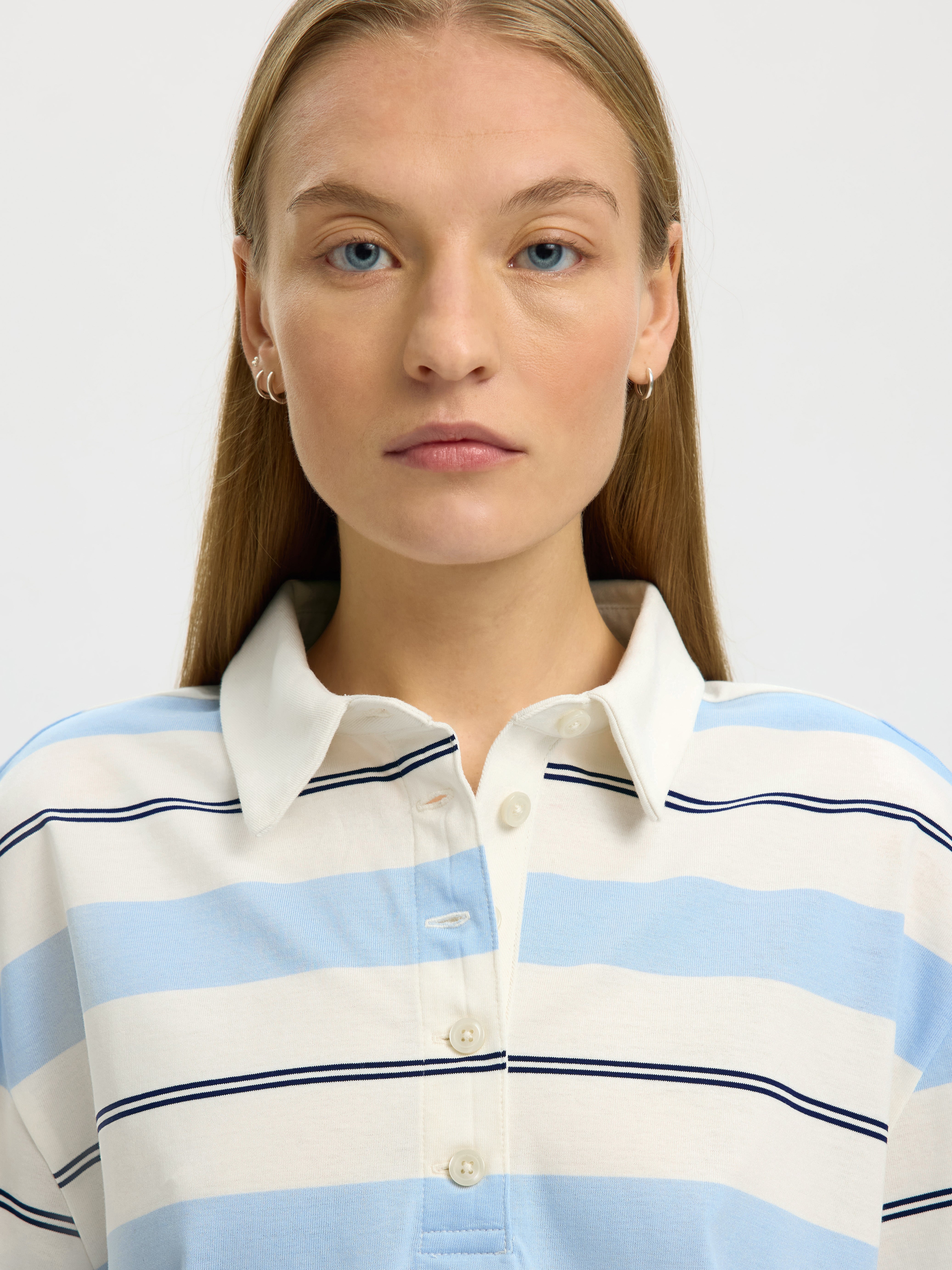 Selected Femme Damen T-Shirts Egret/Ocean Cav