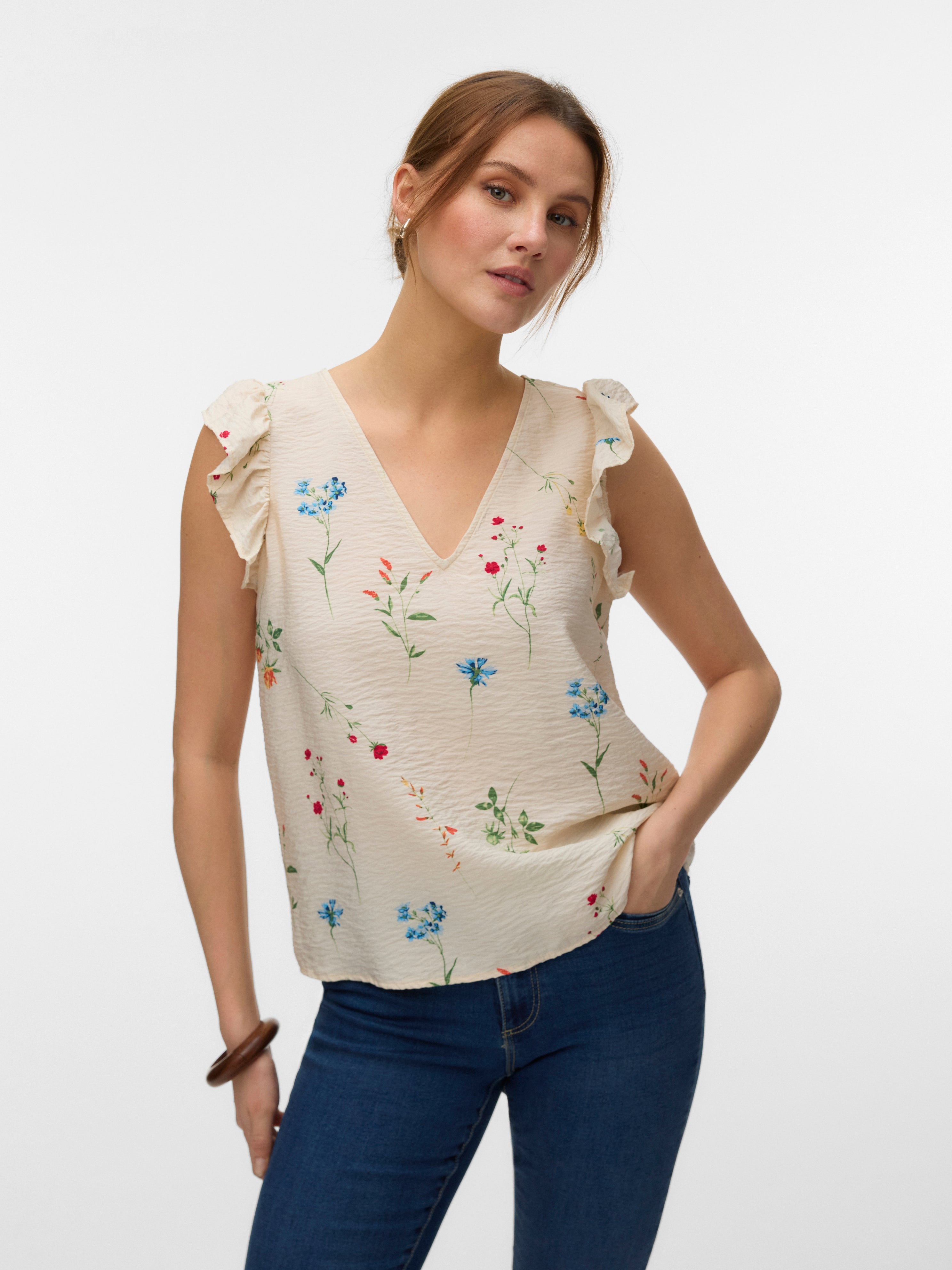 Vero Moda Damen T-Shirts Birch/Bina