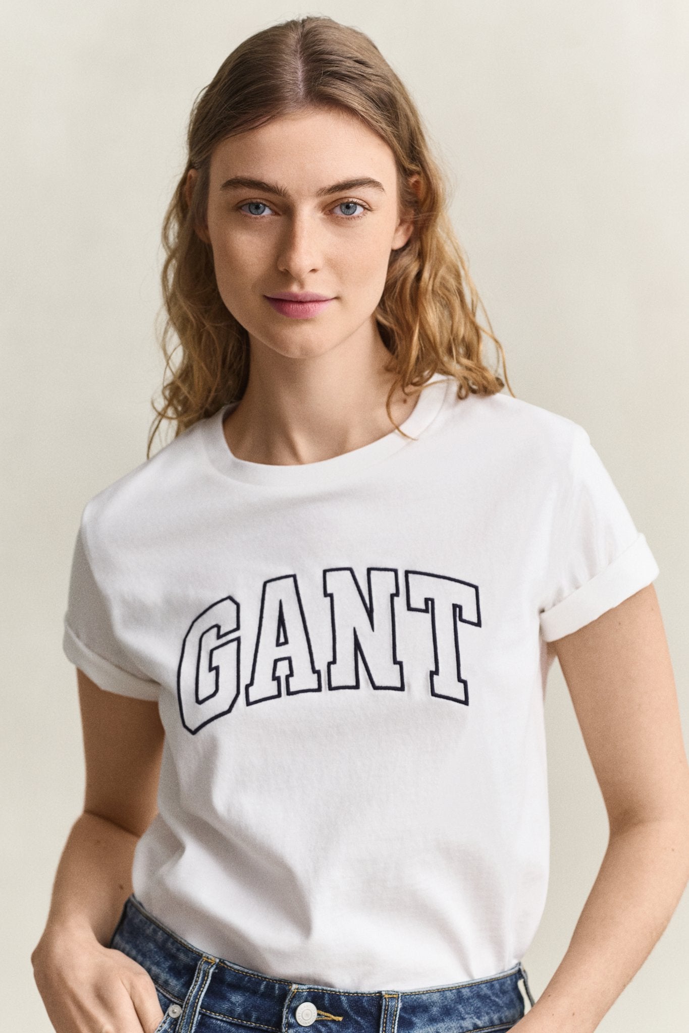 Gant Damen T-Shirts  Eggshell