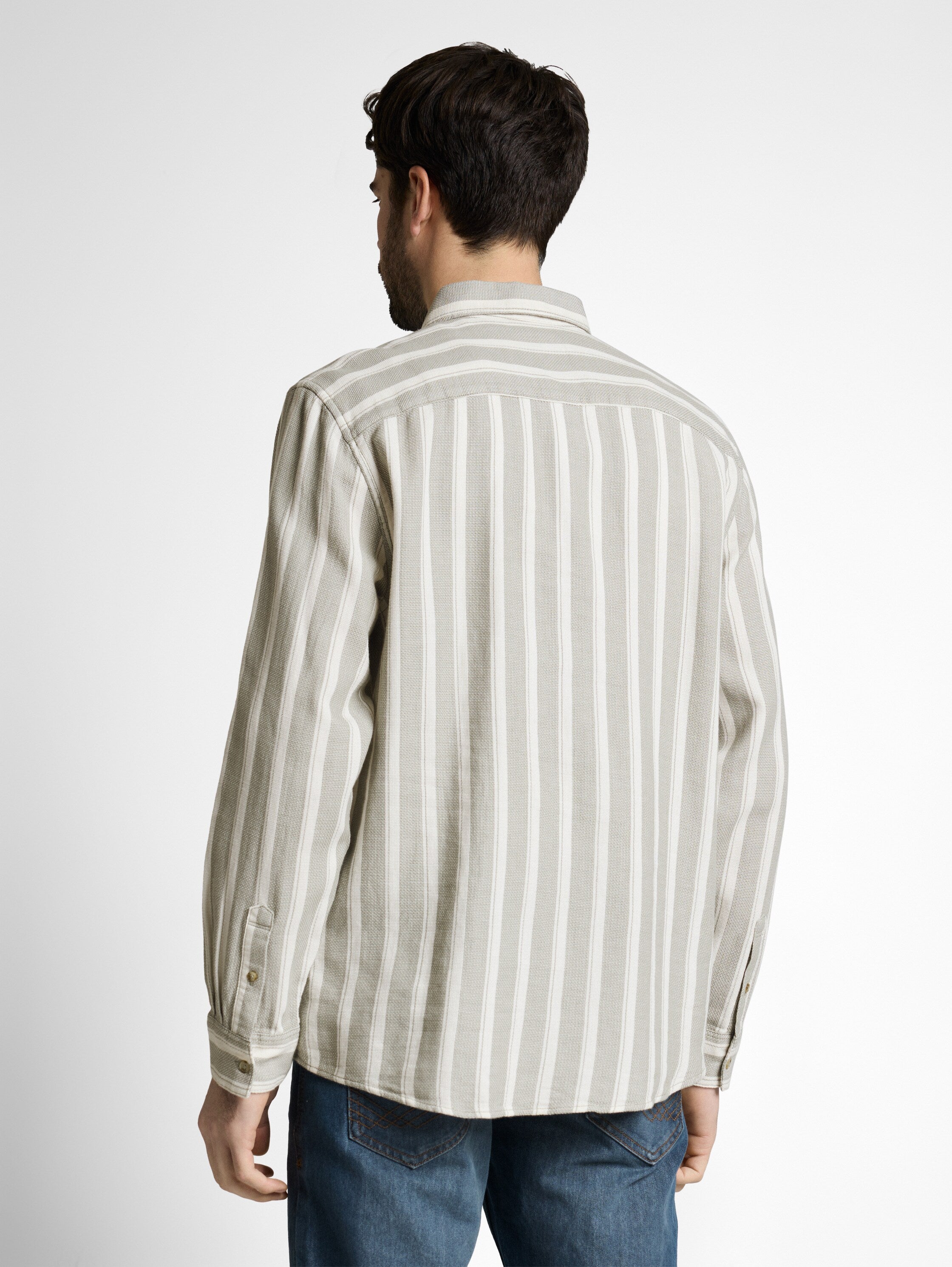 Tom Tailor Herren Hemden lang Gree White Big