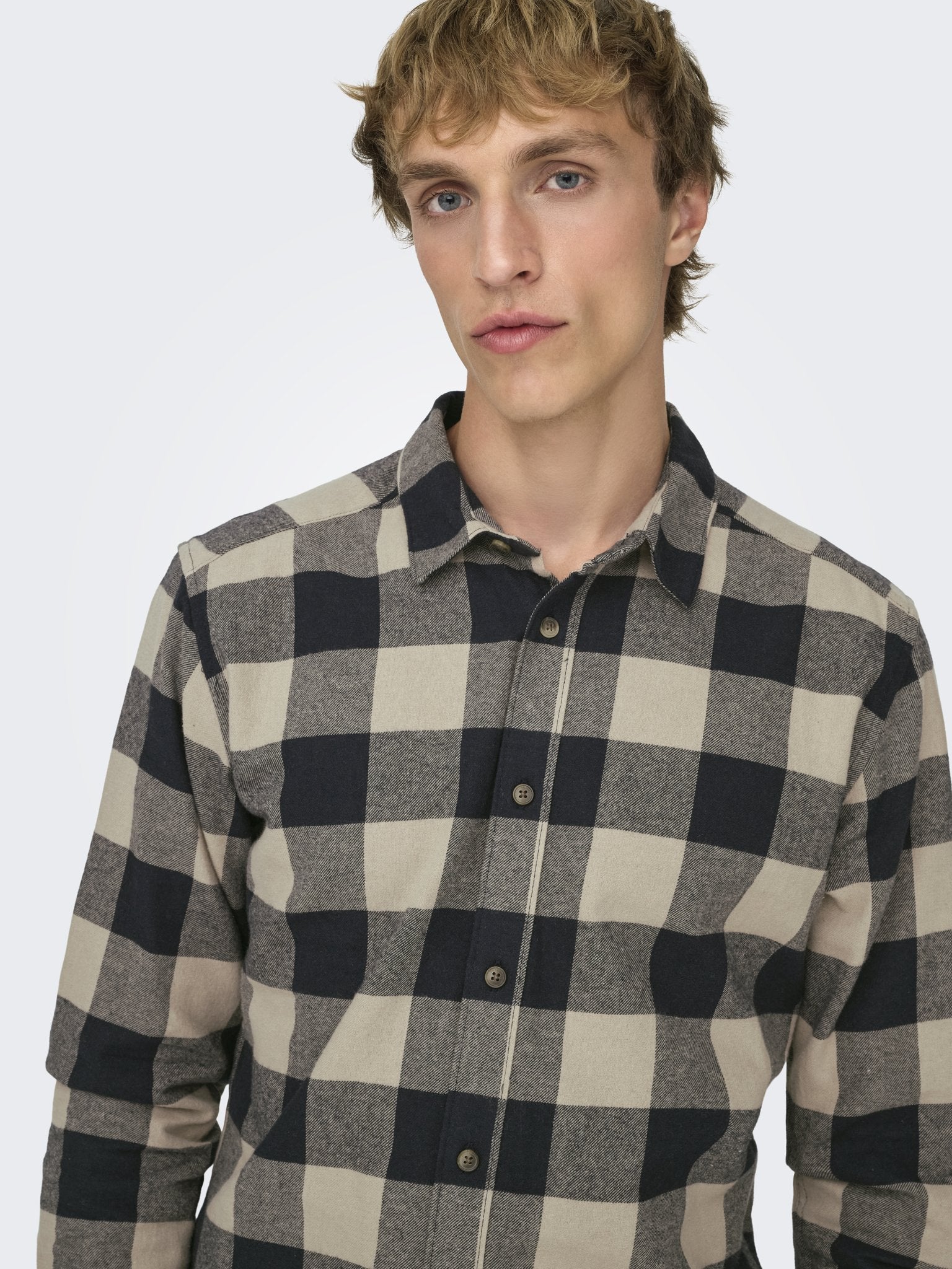 Only & Sons Herren Hemden lang Dark Navy