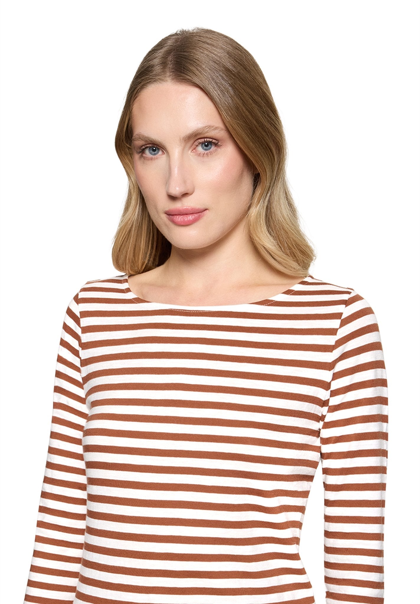 Betty & Co Damen T-Shirts Brown/Cream