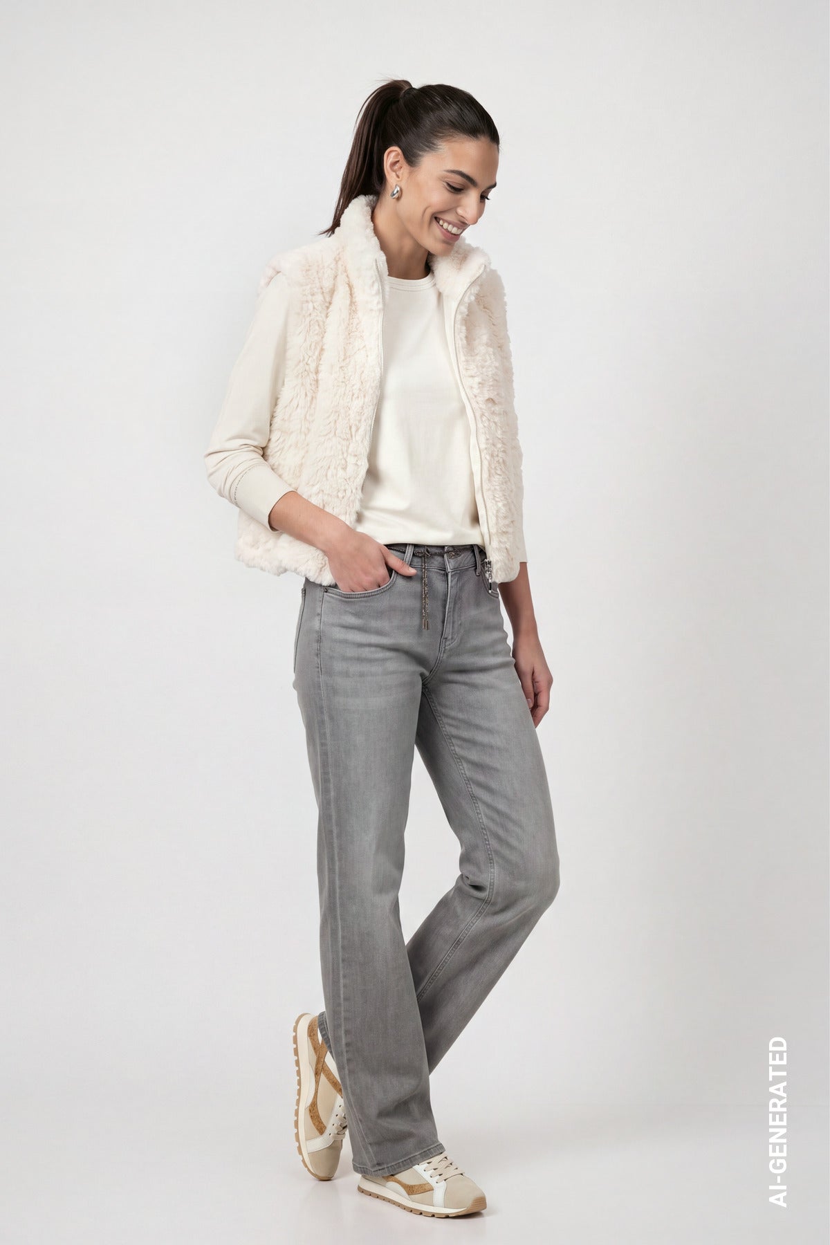 Monari Damen Outdoorwesten Antique Whi