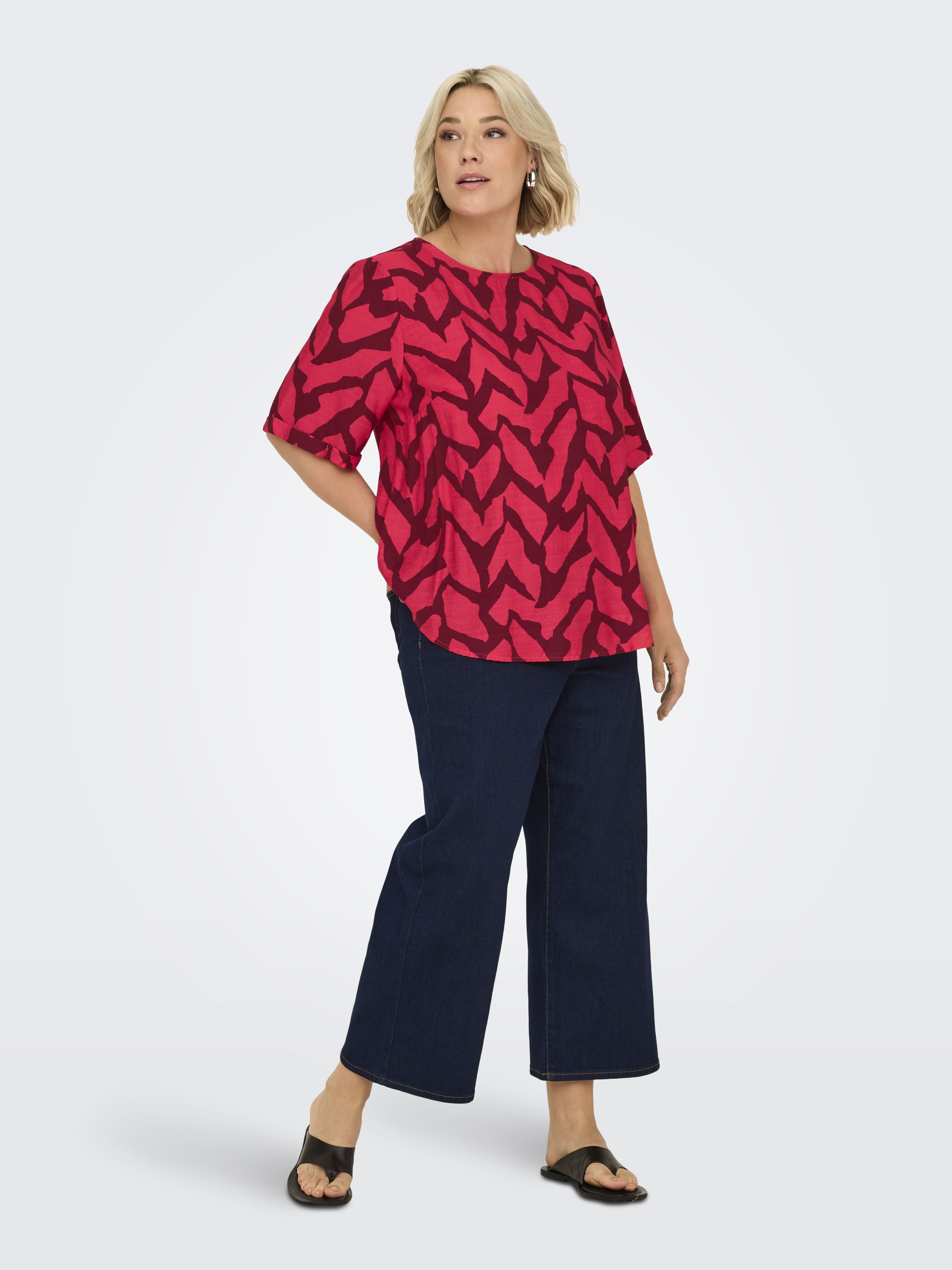 Only Carmakoma Damen T-Shirts Hibiscus/Graphi