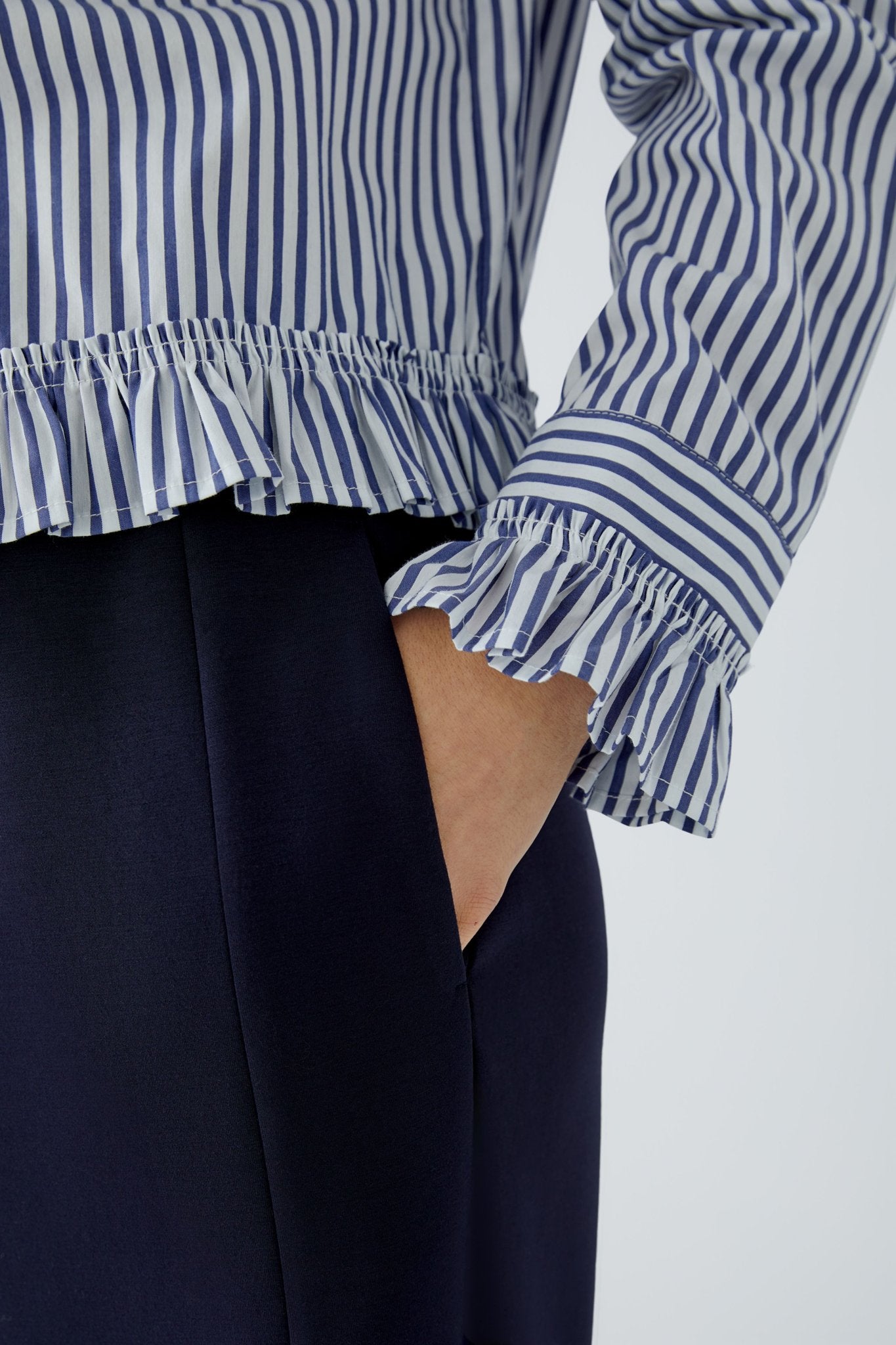 Oui Damen Blusen White Blue