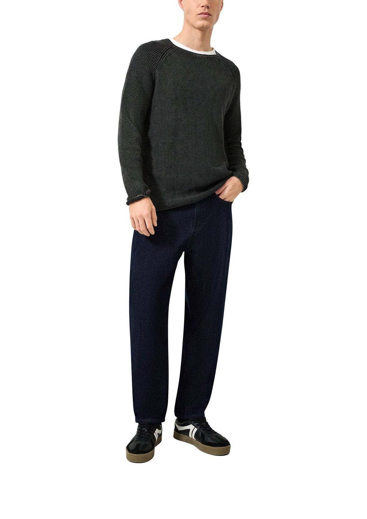 QS by S.Oliver Herren Pullover Grey/Black