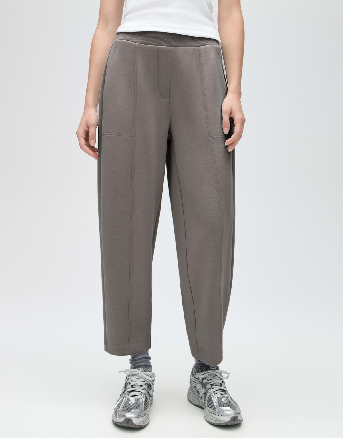 Opus Damen Hosen Warm Greige