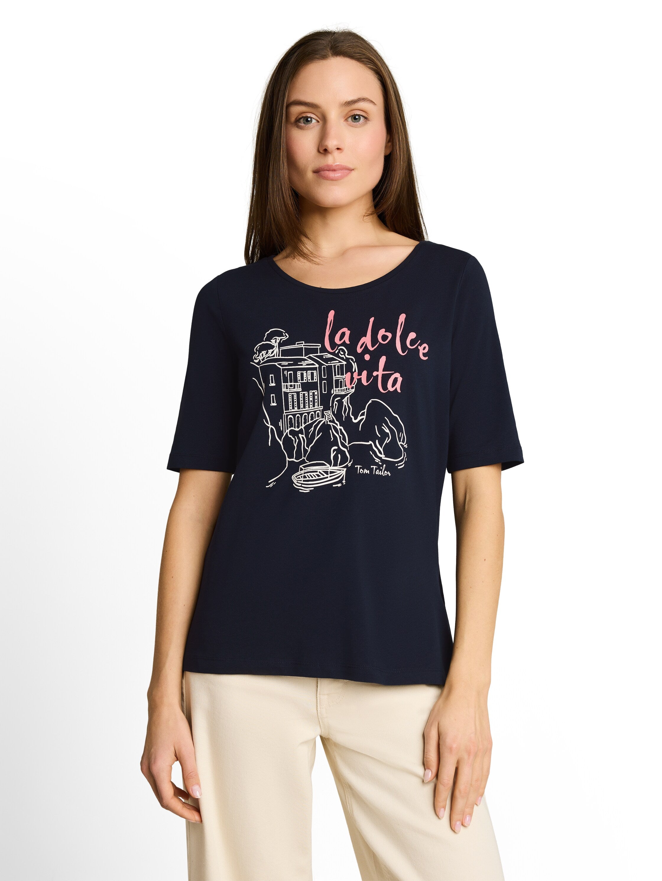 Tom Tailor Damen T-Shirts Lunar Eclipse