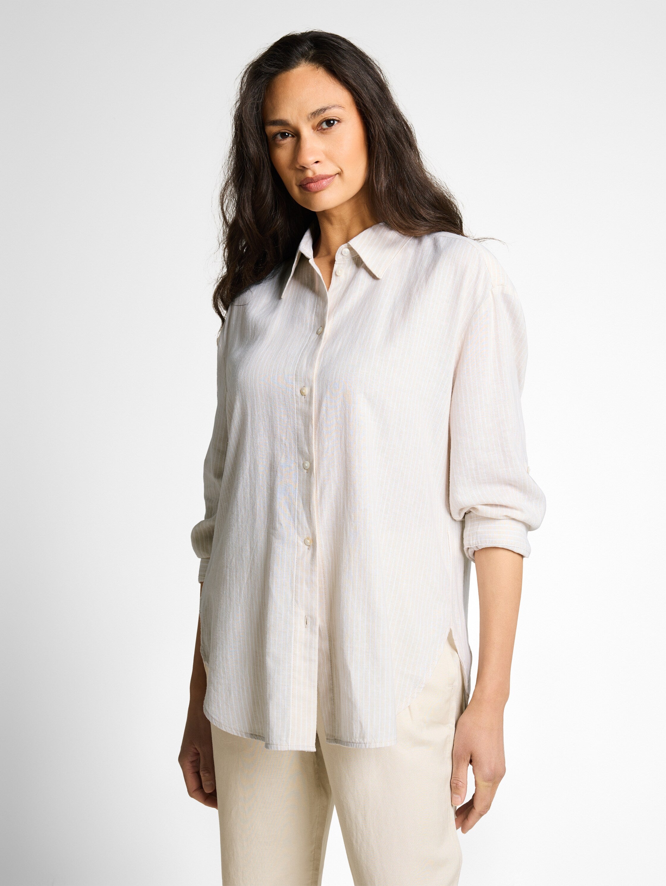 Tom Tailor Damen Blusen Taupe White Irr