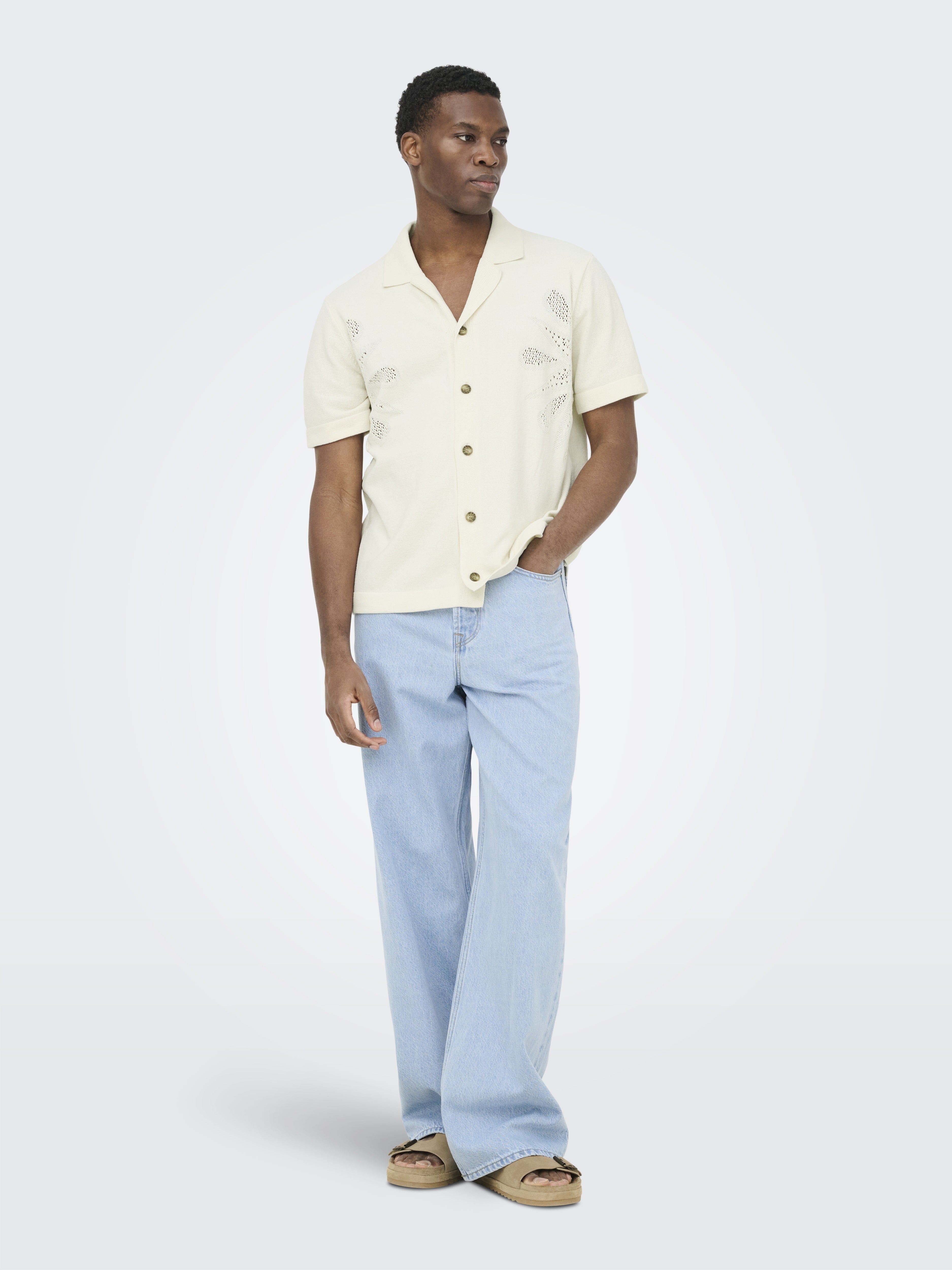 Only & Sons Herren Strickjacken Egret