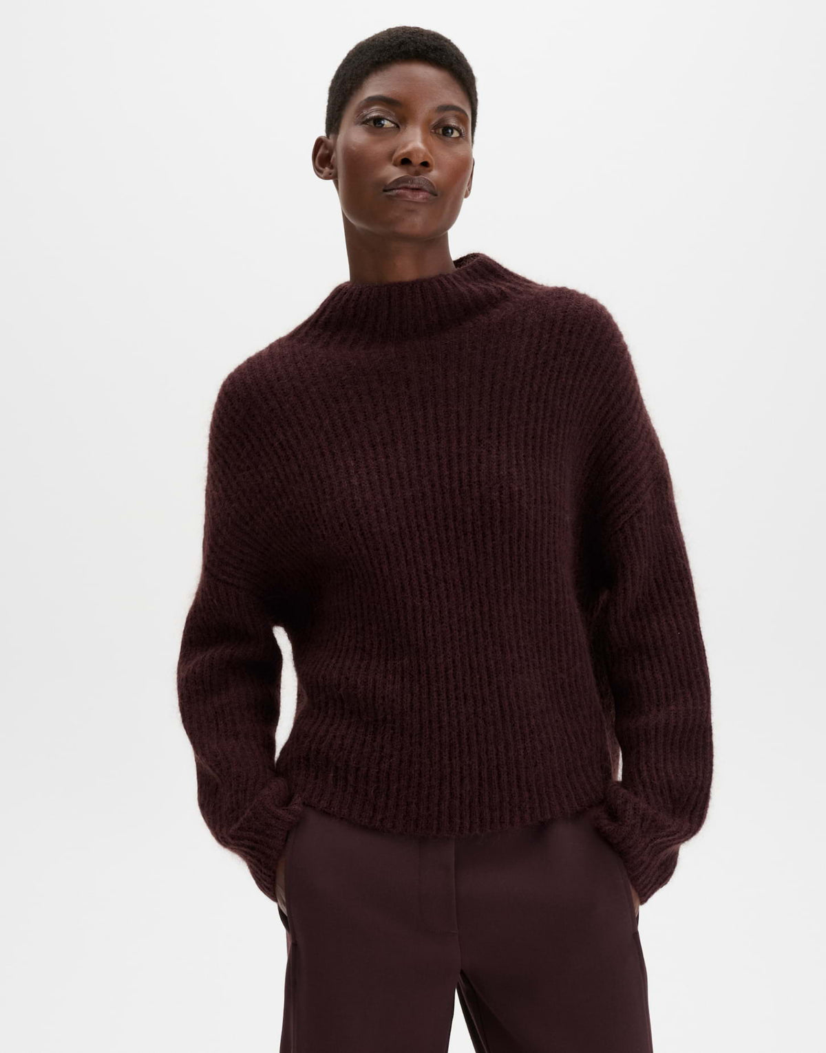Someday Damen Pullover Mahogany