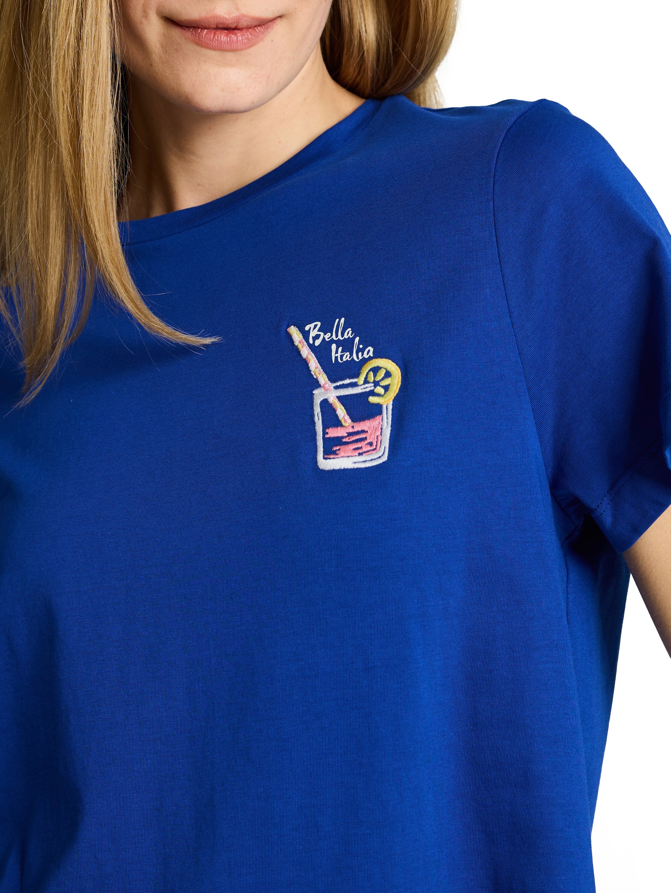 Tom Tailor Damen T-Shirts Shiny Royal Blu