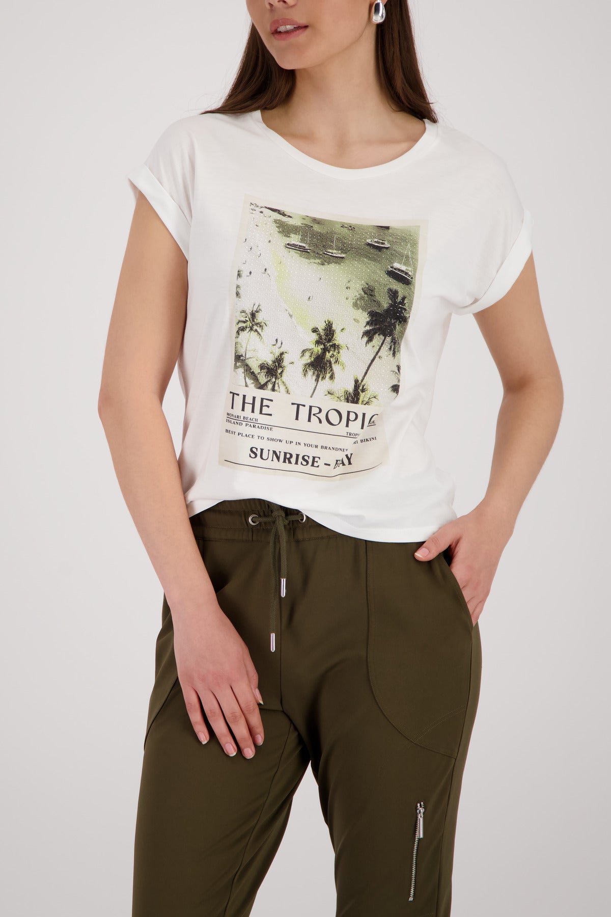 Monari Damen T-Shirts  Cream
