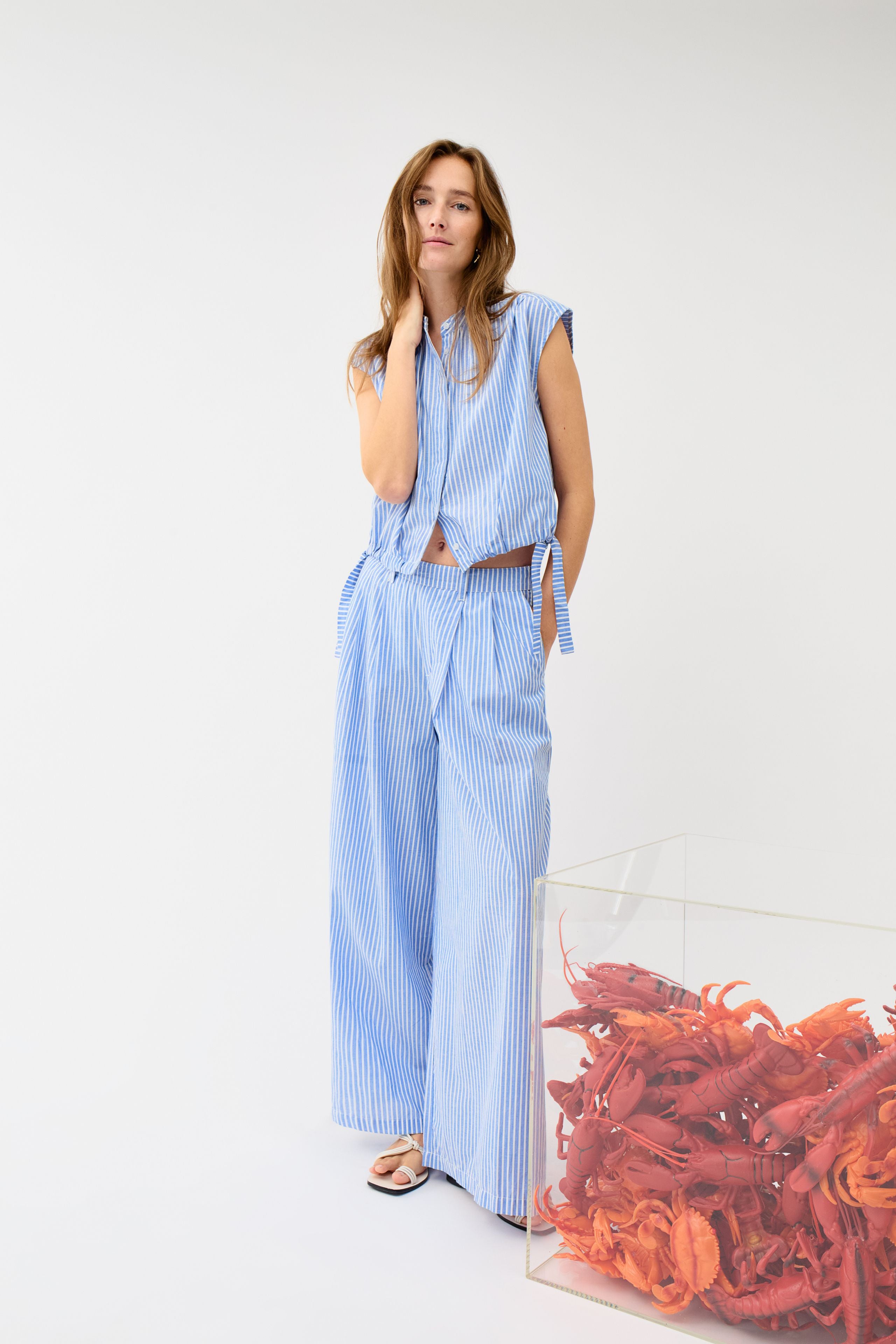 Oui Damen Blusen Lt Blue Wh