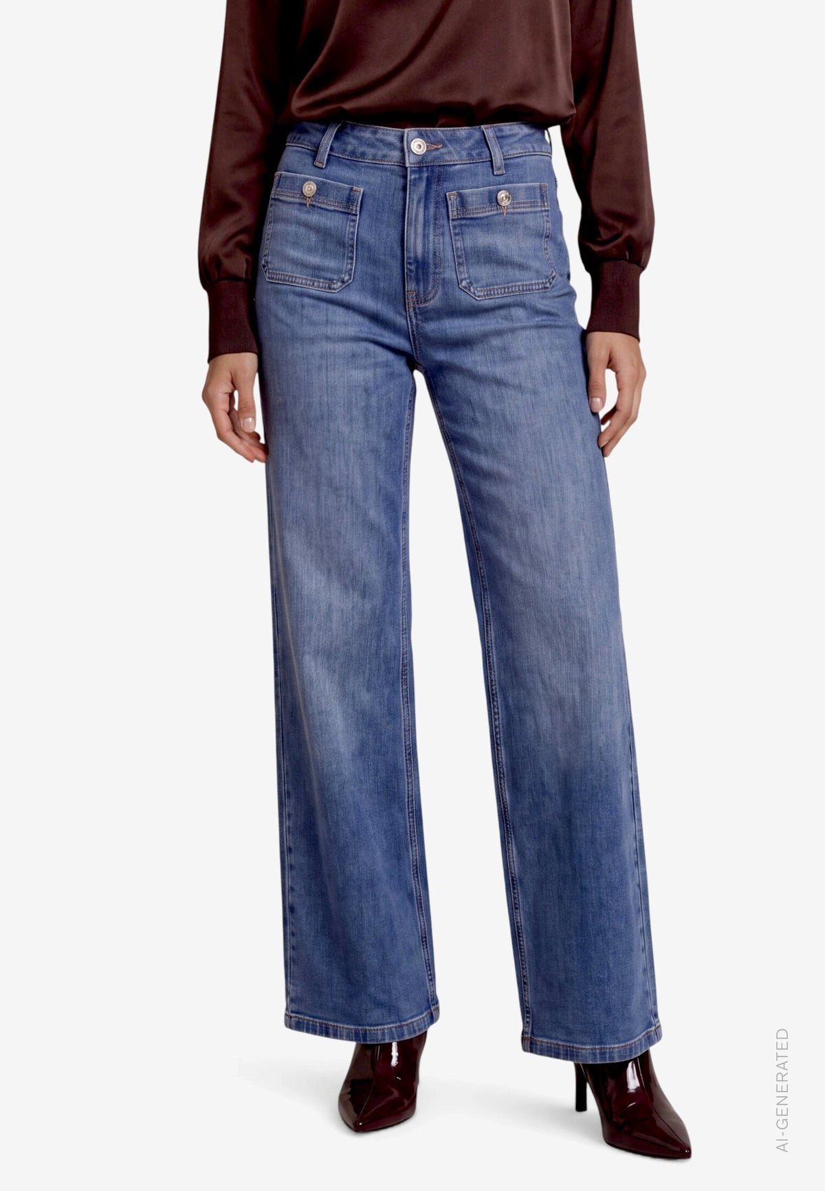 Zero Damen Jeans Middle Blue Den