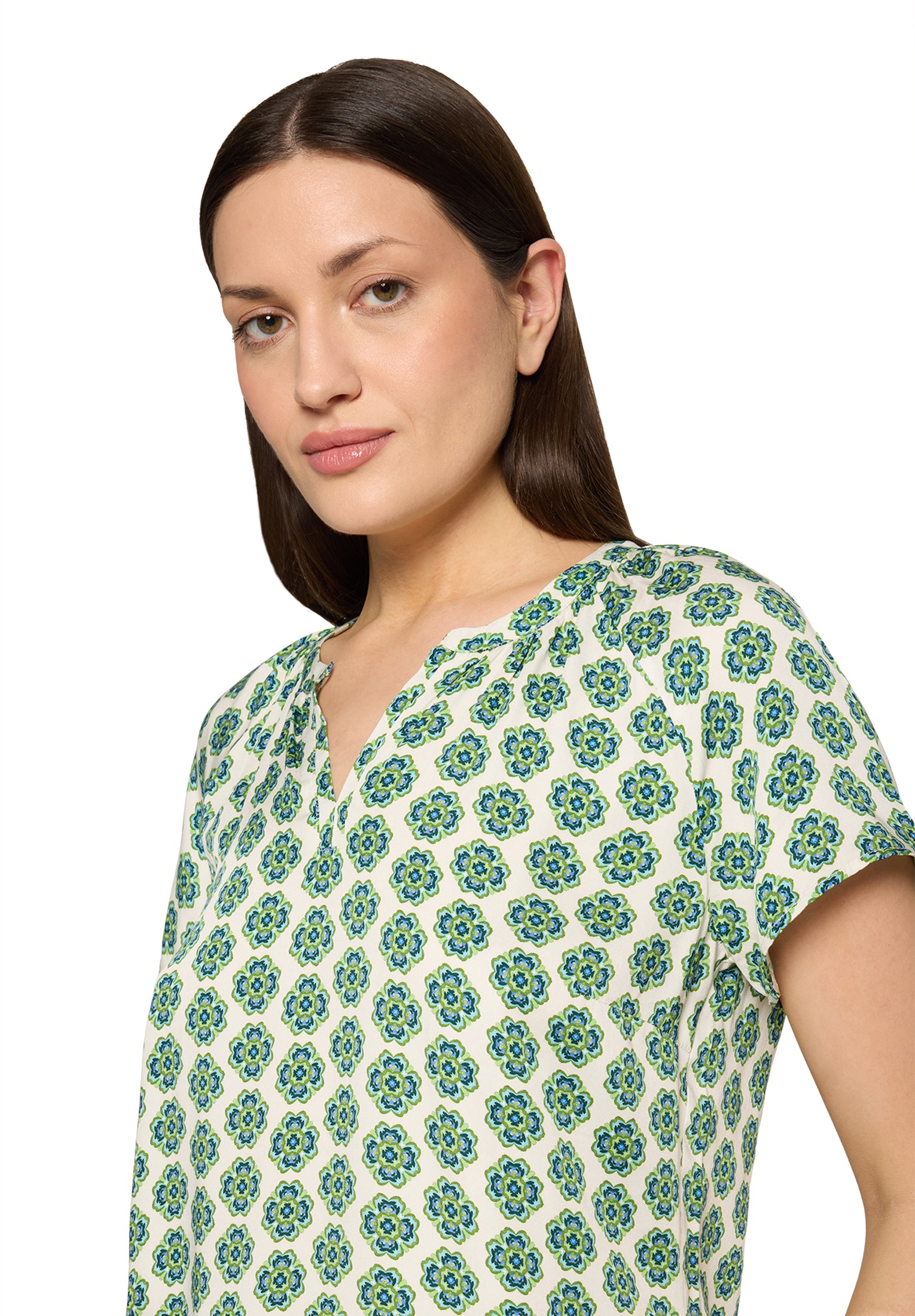 Cartoon Damen Blusen Green/Blue