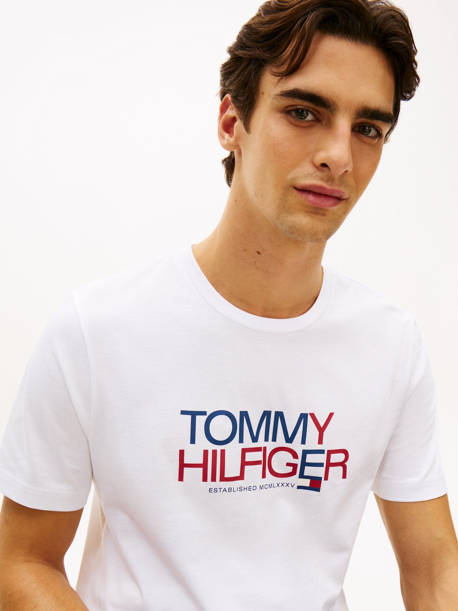 Tommy Hilfiger Herren T-Shirts kurz Ybr White