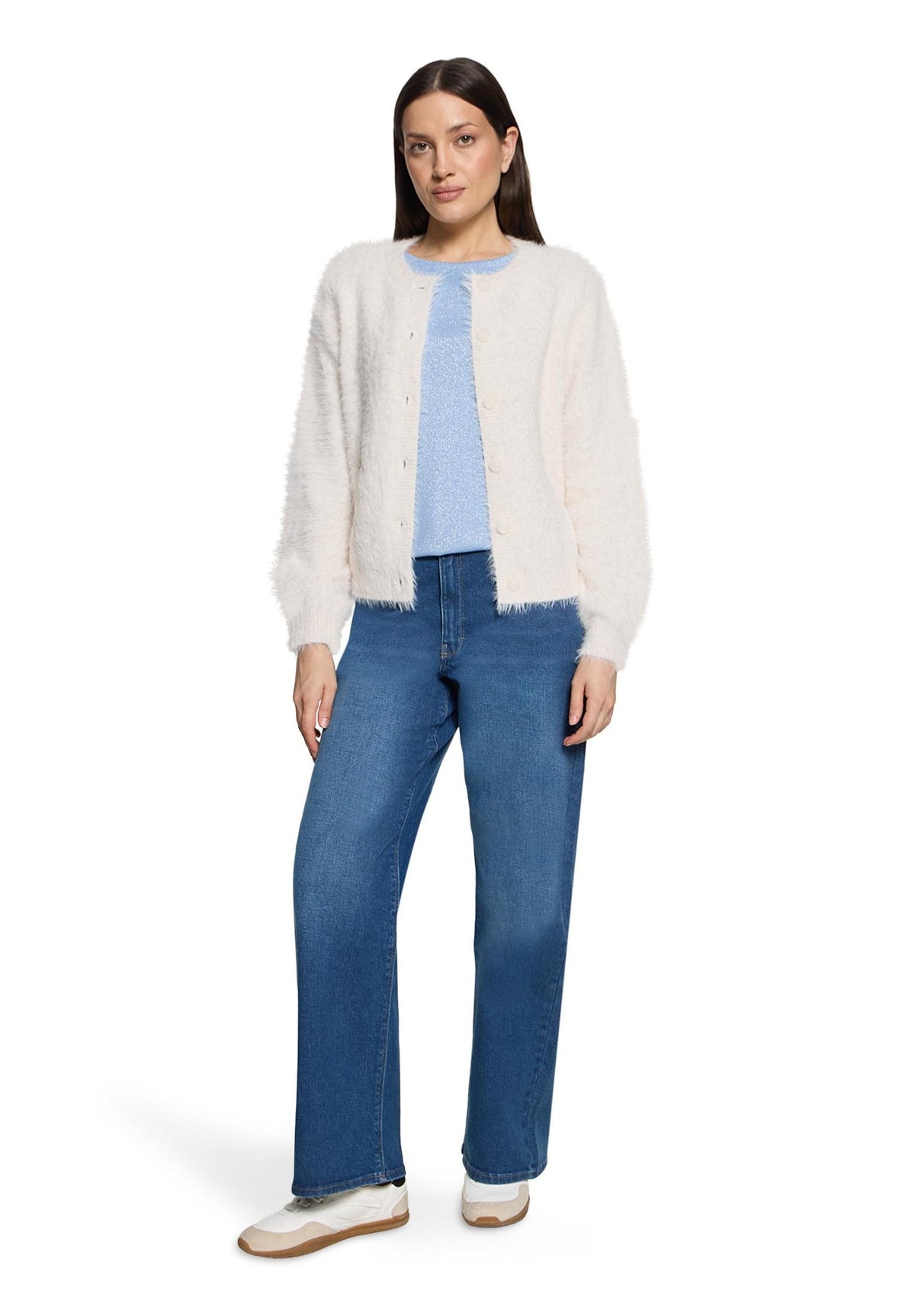 Betty & Co Damen Strickjacken White Sand
