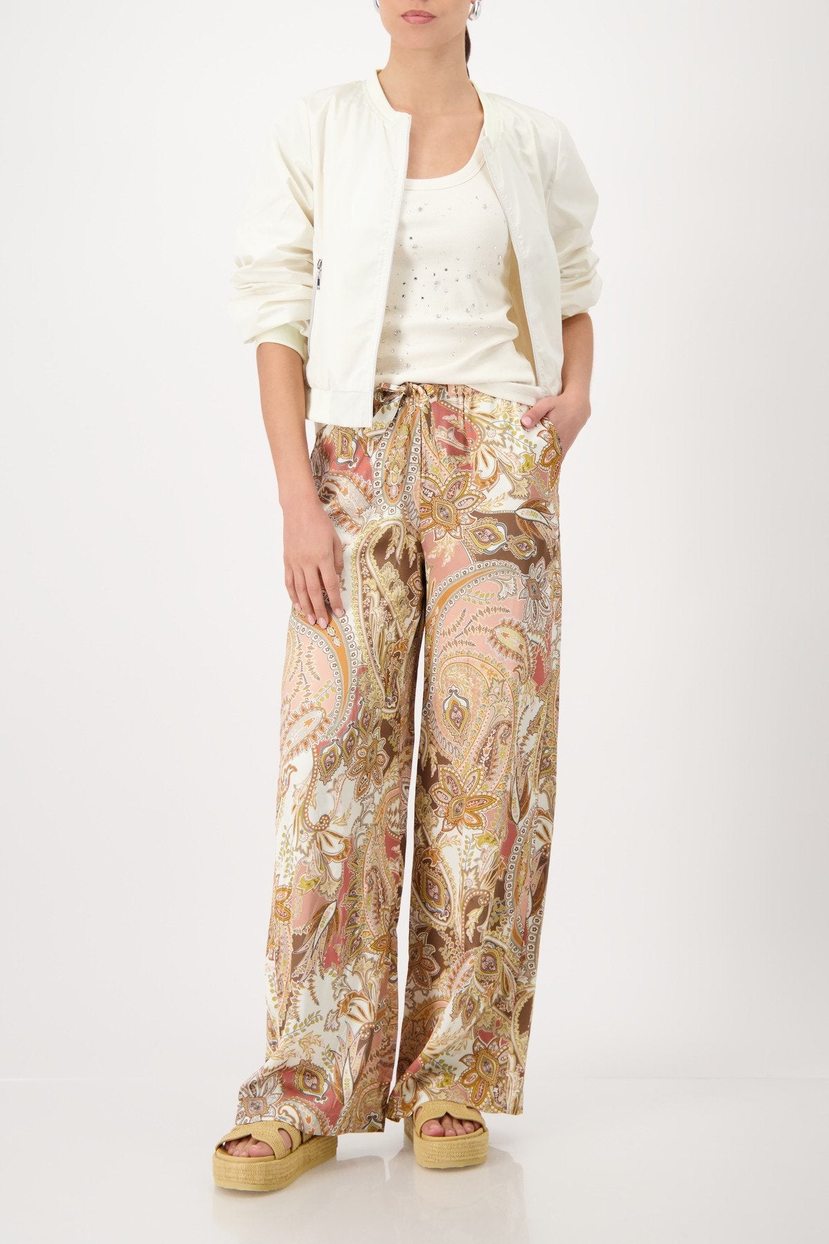 Monari Damen Hosen  Mocca Gemus