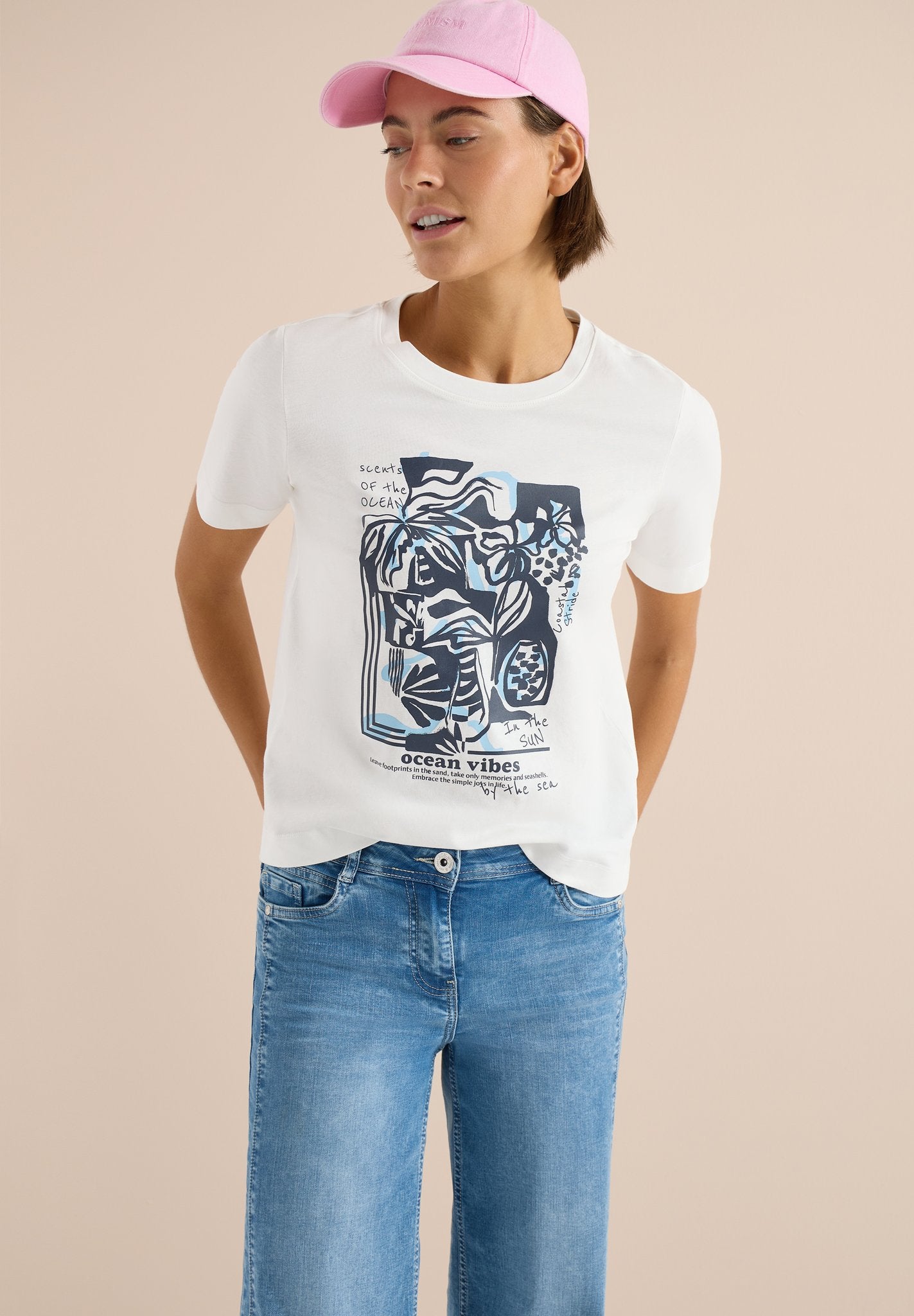 Cecil Damen T-Shirts  Vanilla W