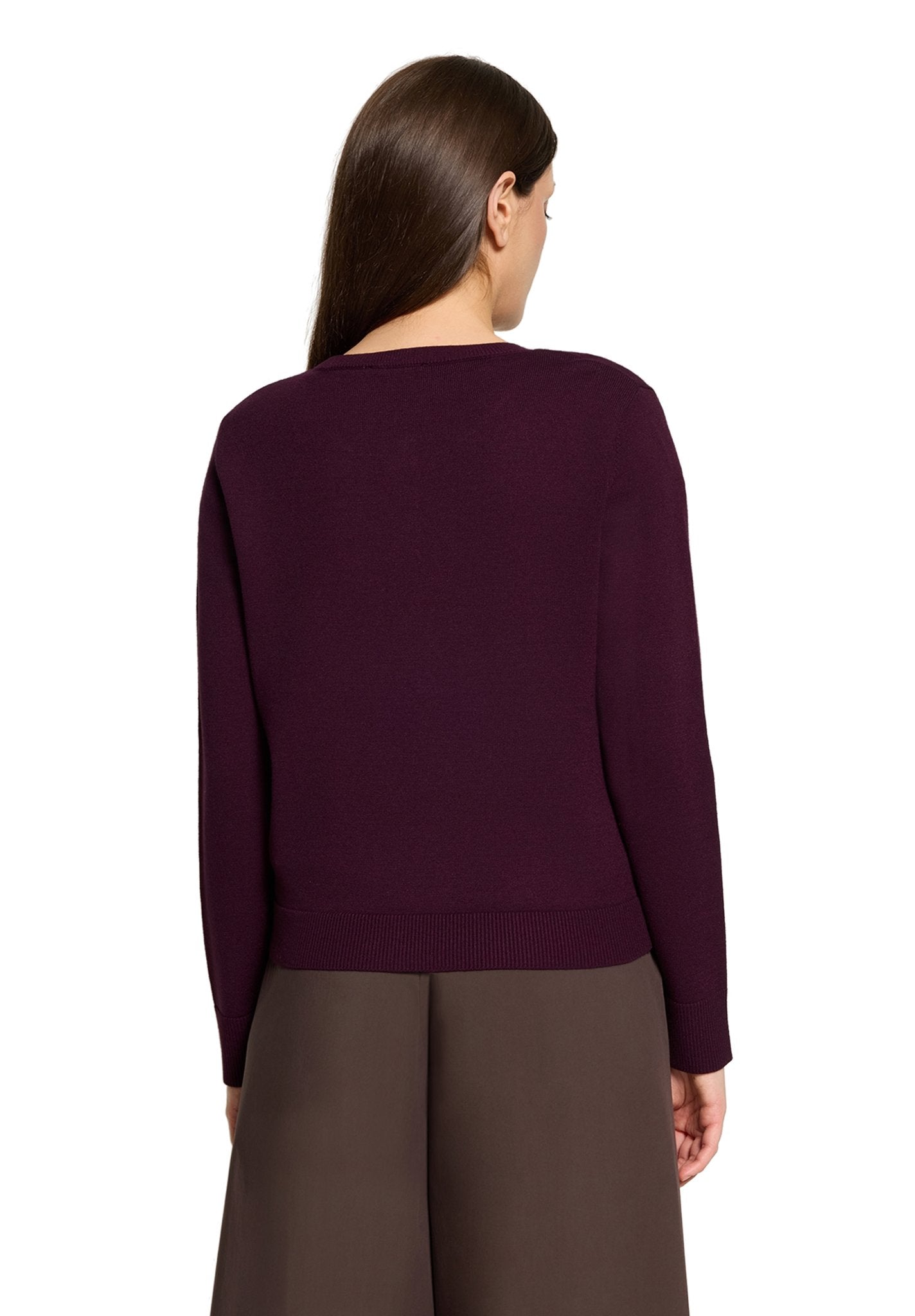 Cartoon Damen Strickjacken Dark Dahlia