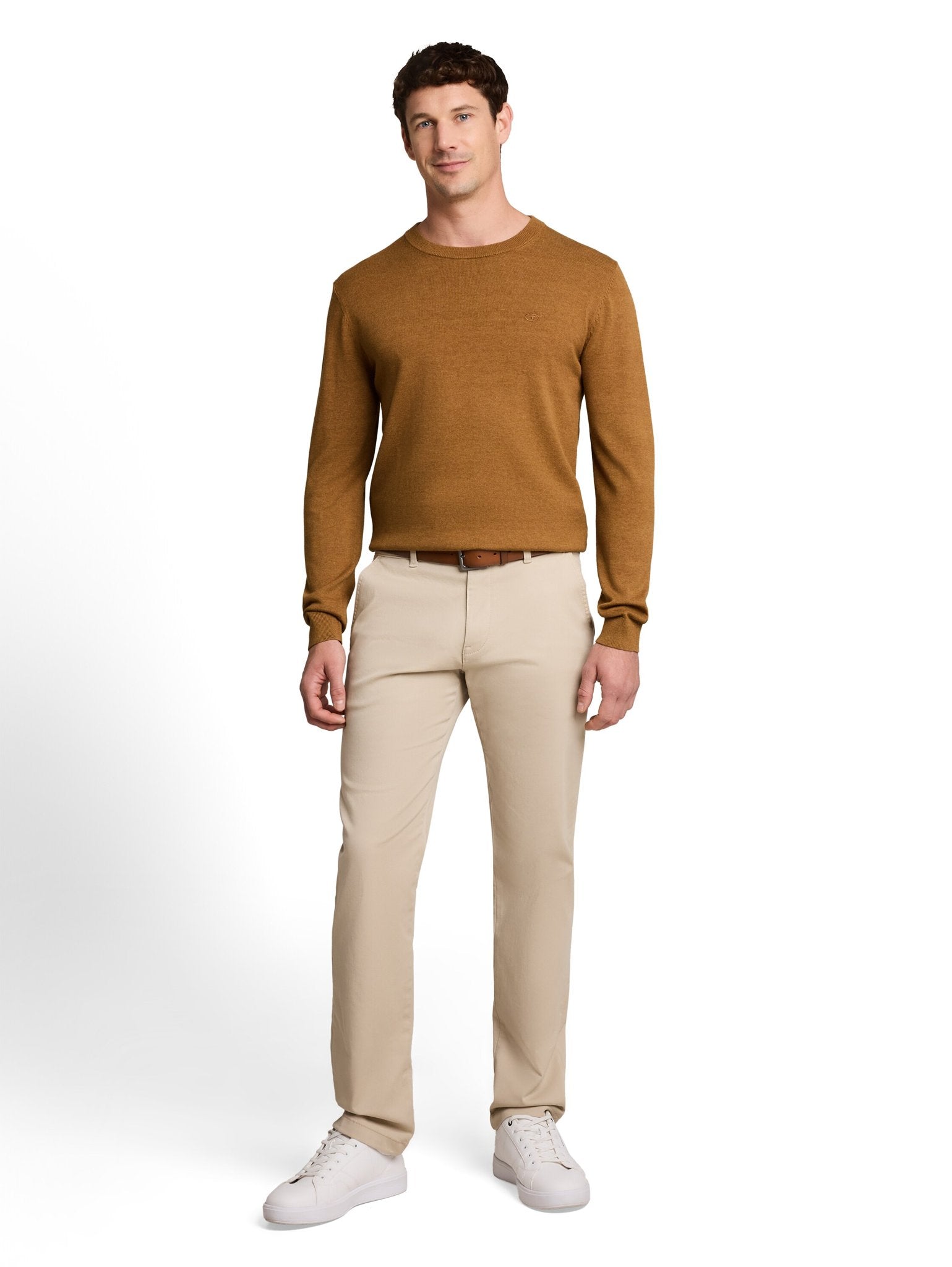Tom Tailor Herren Pullover Dark Camel Mela