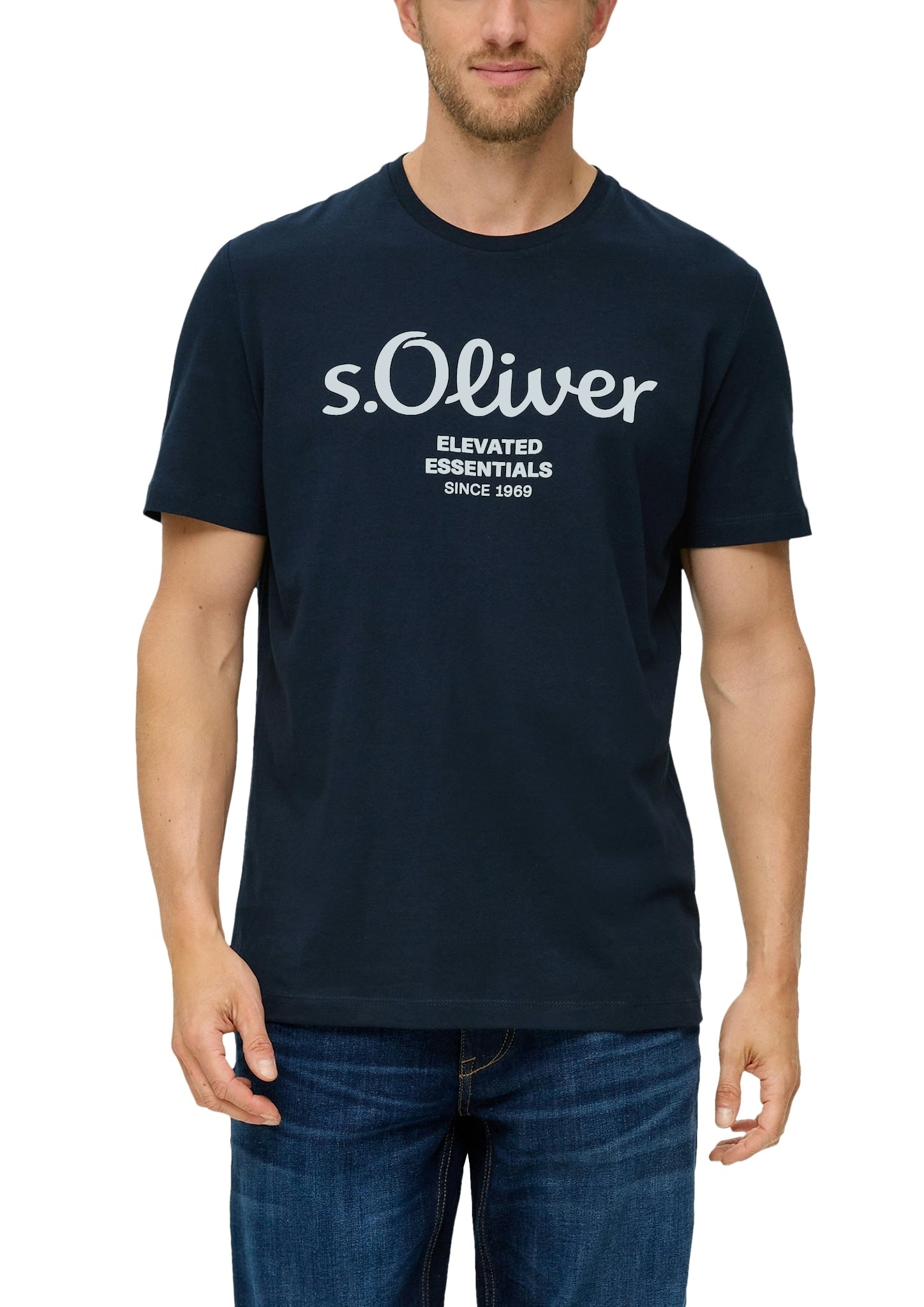 S. Oliver red Herren T-Shirts kurz Blue