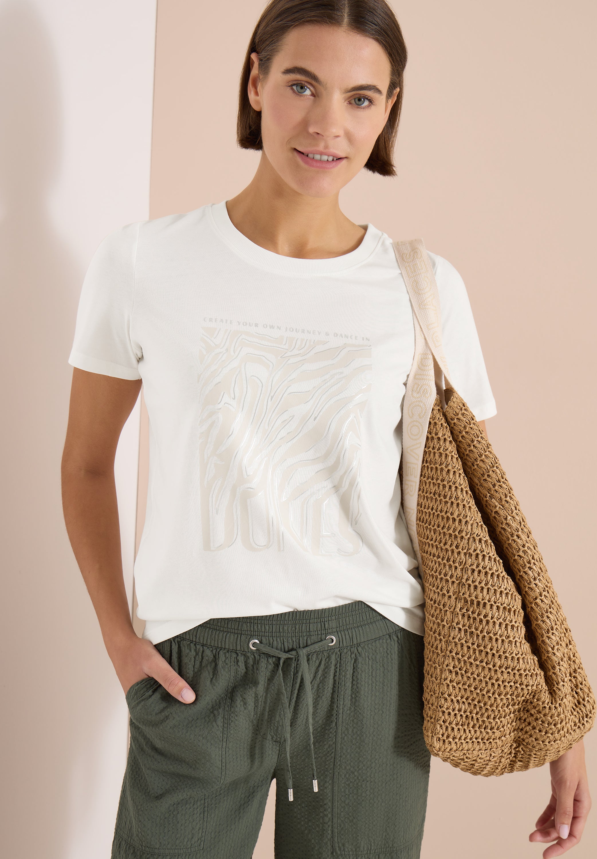 Cecil Damen T-Shirts  Vanilla W