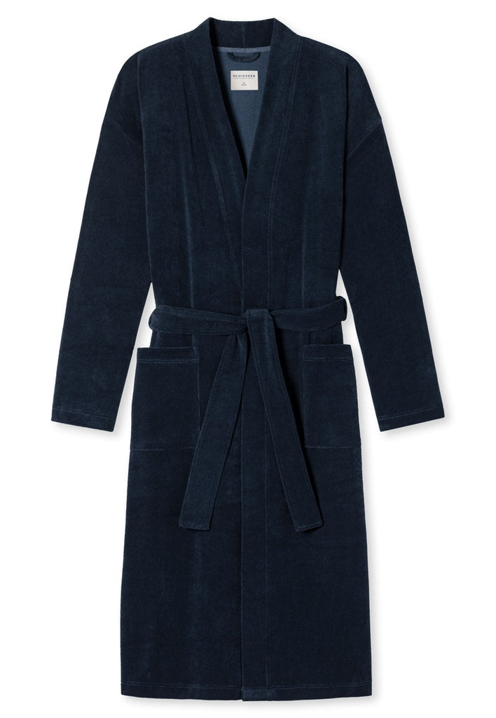 Schiesser Bademantel Dunkelblau