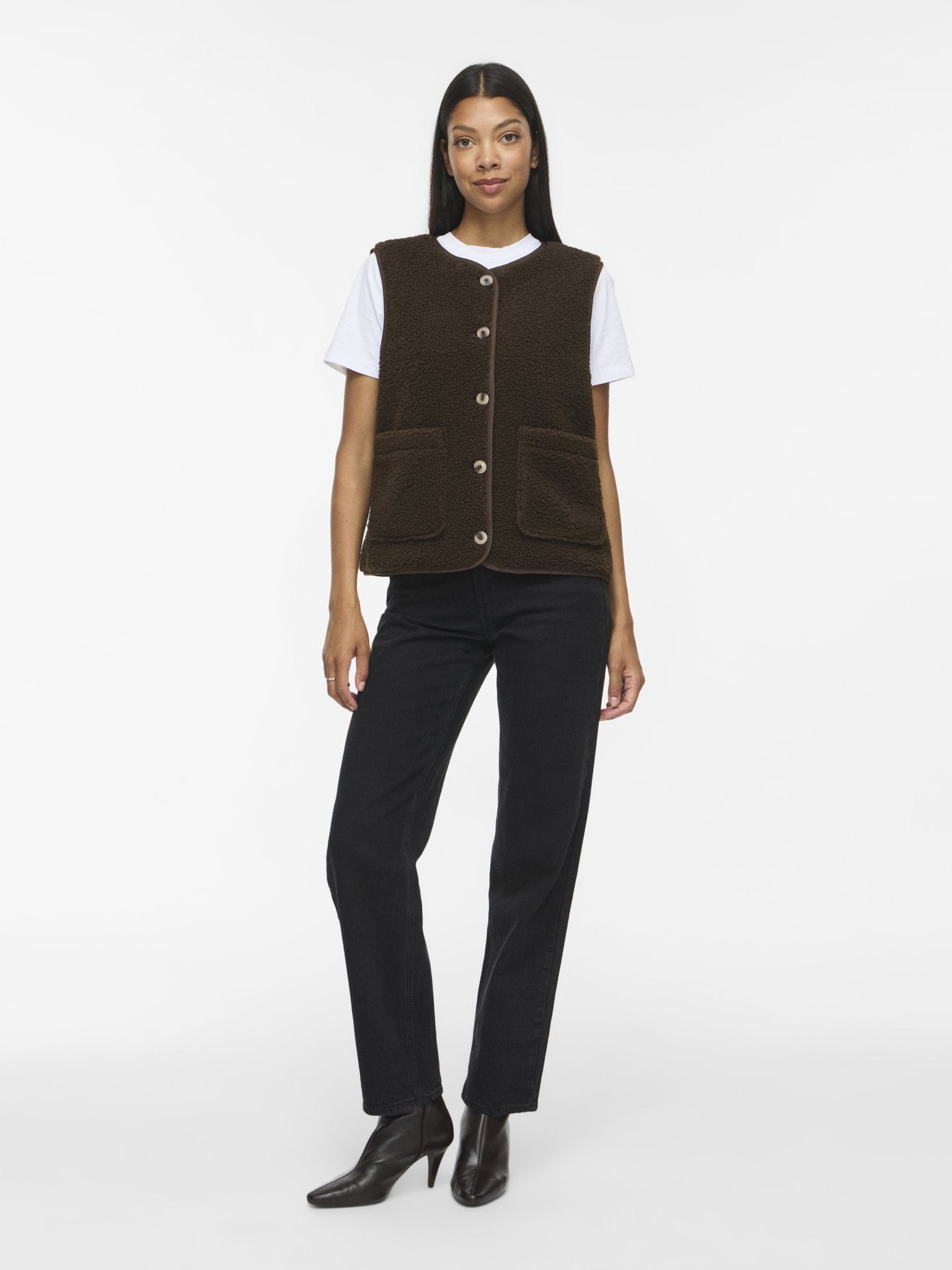 Vila Damen Outdoorwesten Coffee Bean